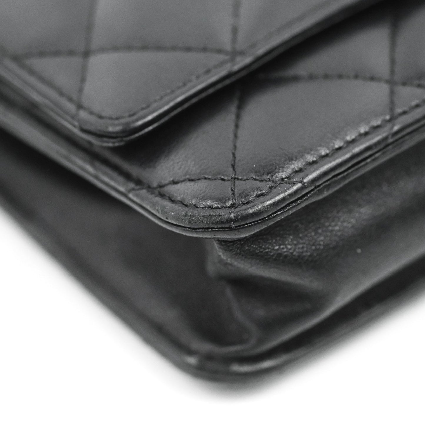 Chanel Quilted Classic WOC Black Lambskin Silver Hardware