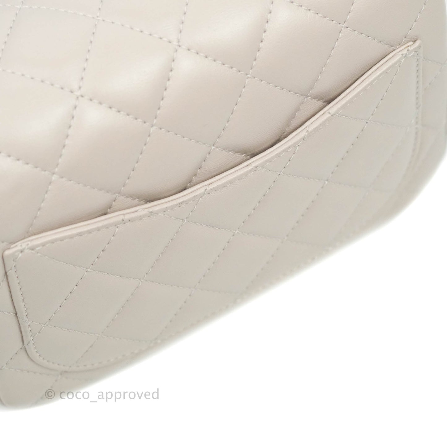 Chanel Mini Square Pearl Crush Quilted Pale Lilac Lambskin Gold Hardware