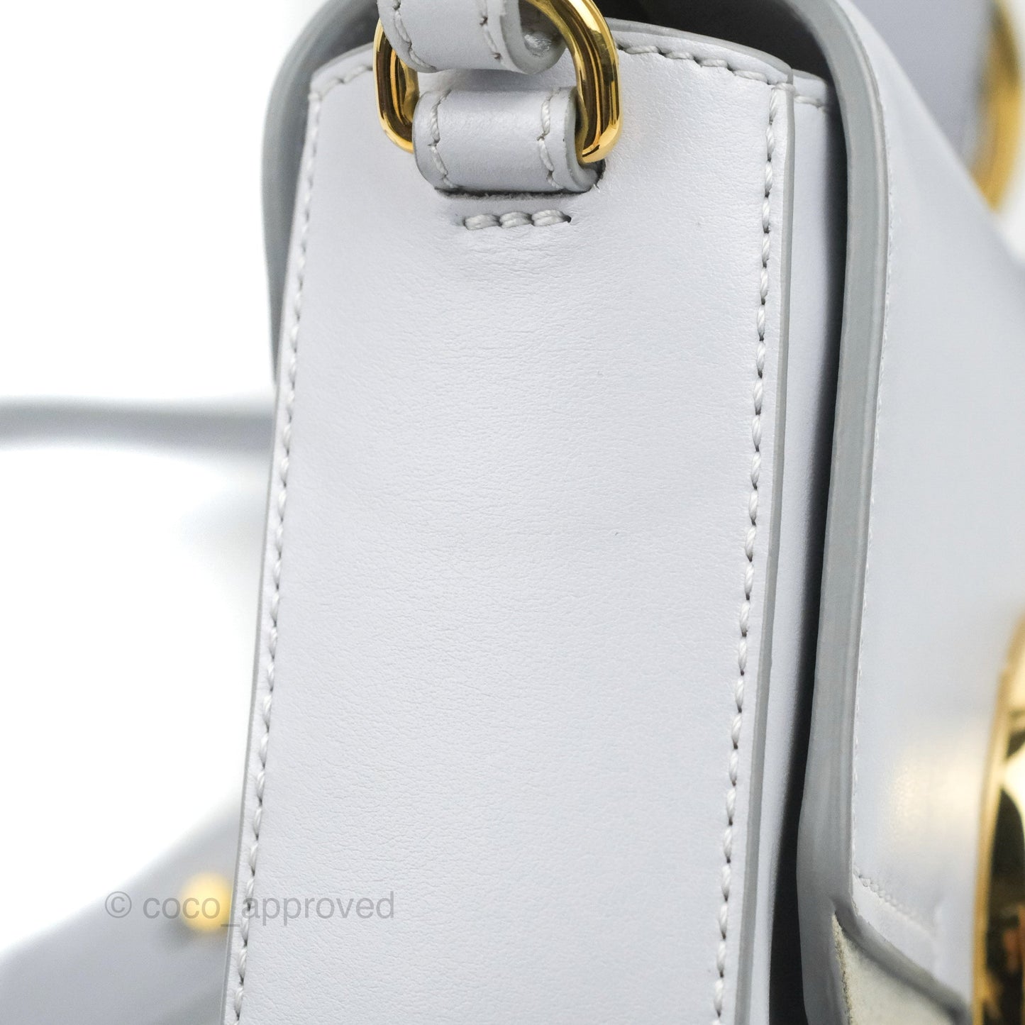 Chloé Mini C Bag Light Cloud Shiny/Suede Calfskin