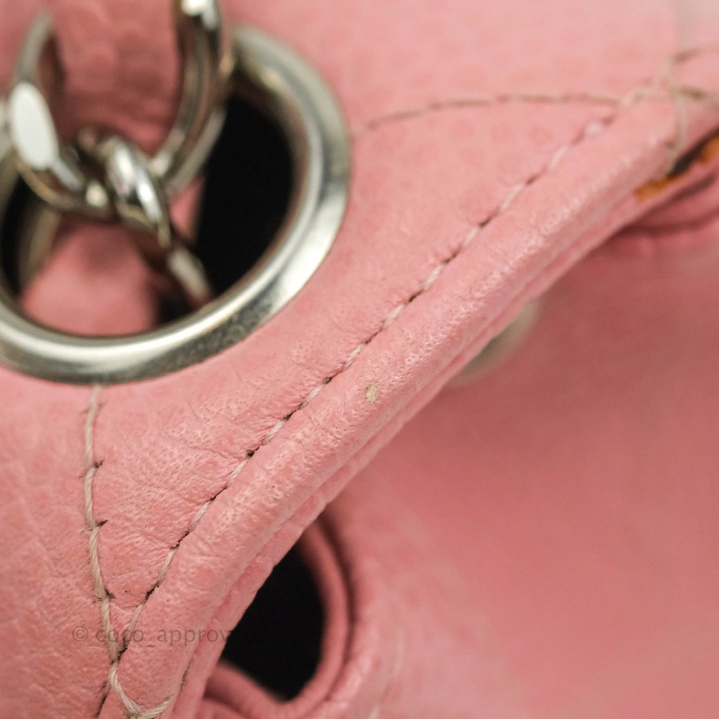 Chanel Quilted Vintage Mini Square Flap Pink Caviar Silver Hardware