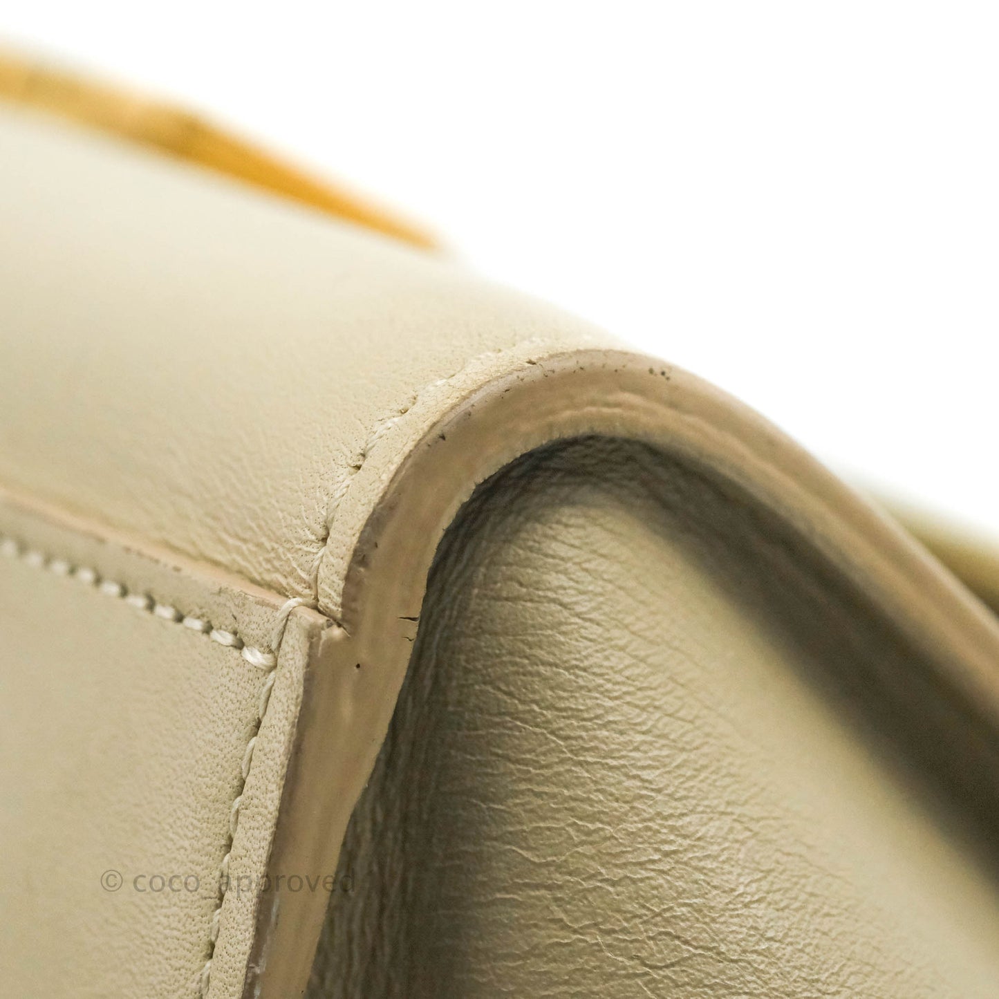 Celine Small Sleek Calfskin Tri-Color Trapeze Ivory