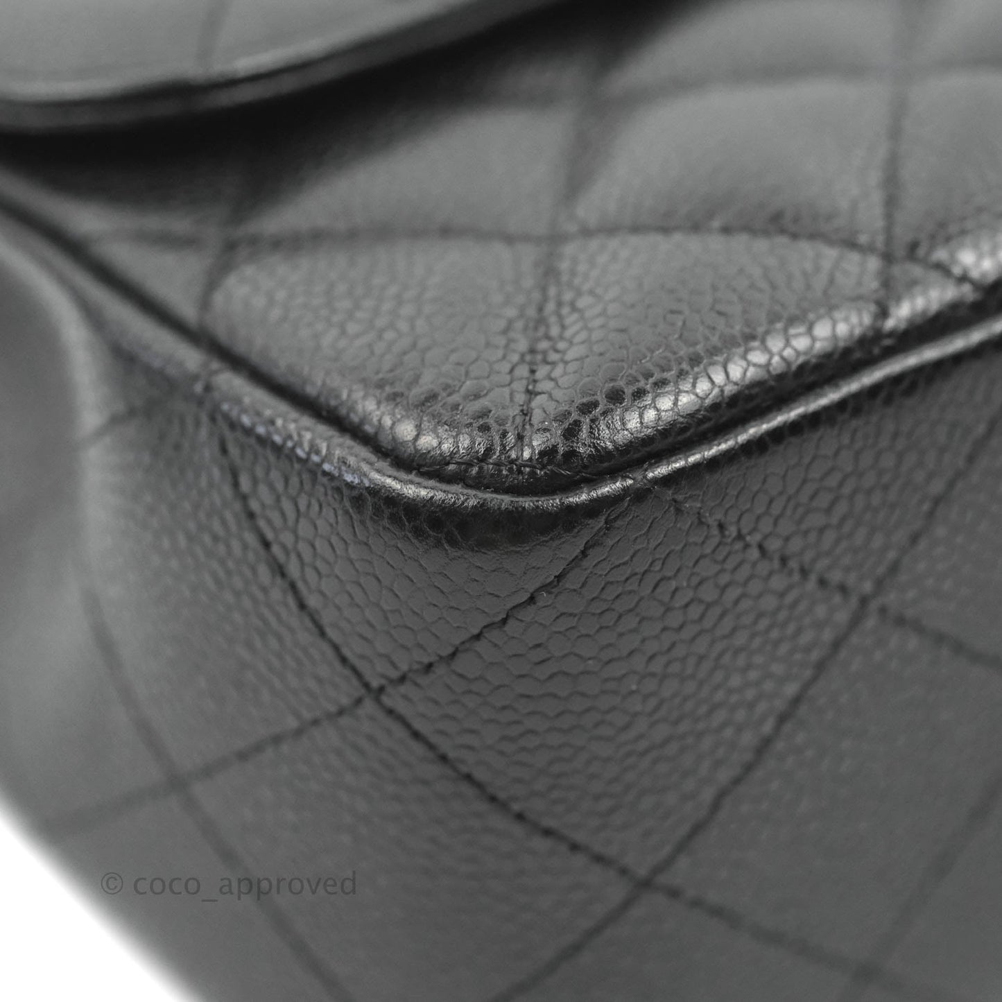 Chanel Jumbo Single Flap Black Caviar Silver Hardware⁣⁣