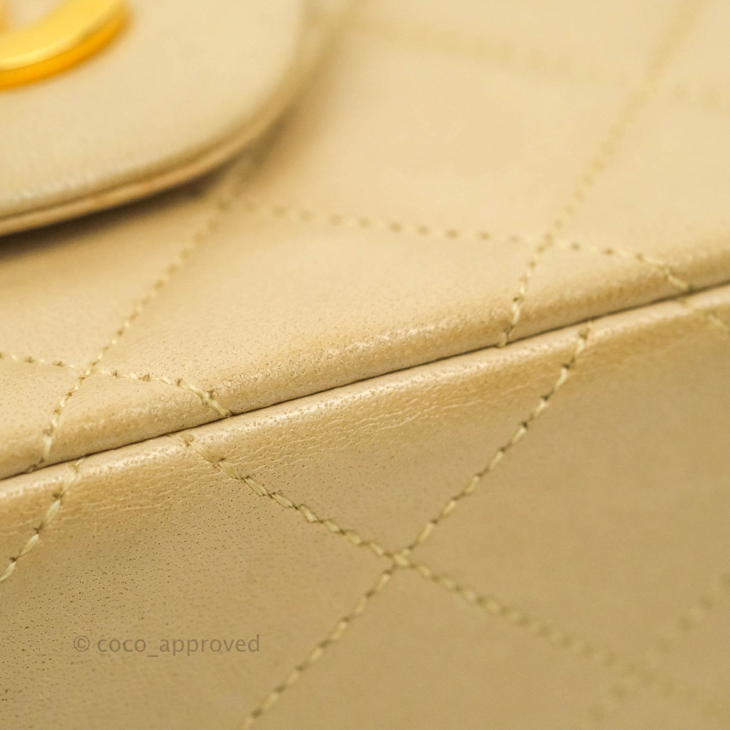 Chanel Classic Vintage Small Flap Beige Lambskin 24K Gold Hardware