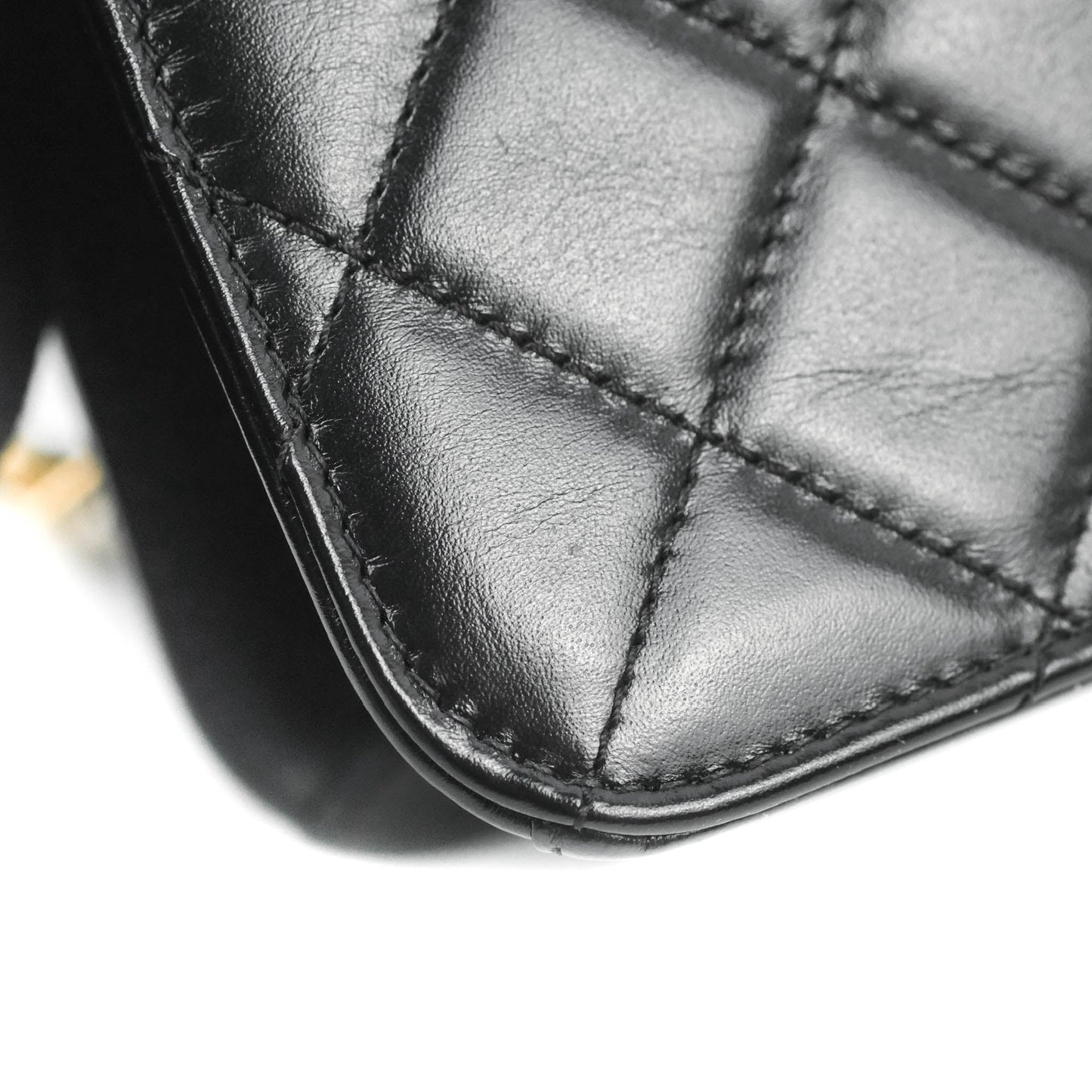 Chanel Mini Flap Bag Black Calfskin Aged Gold Hardware 21B