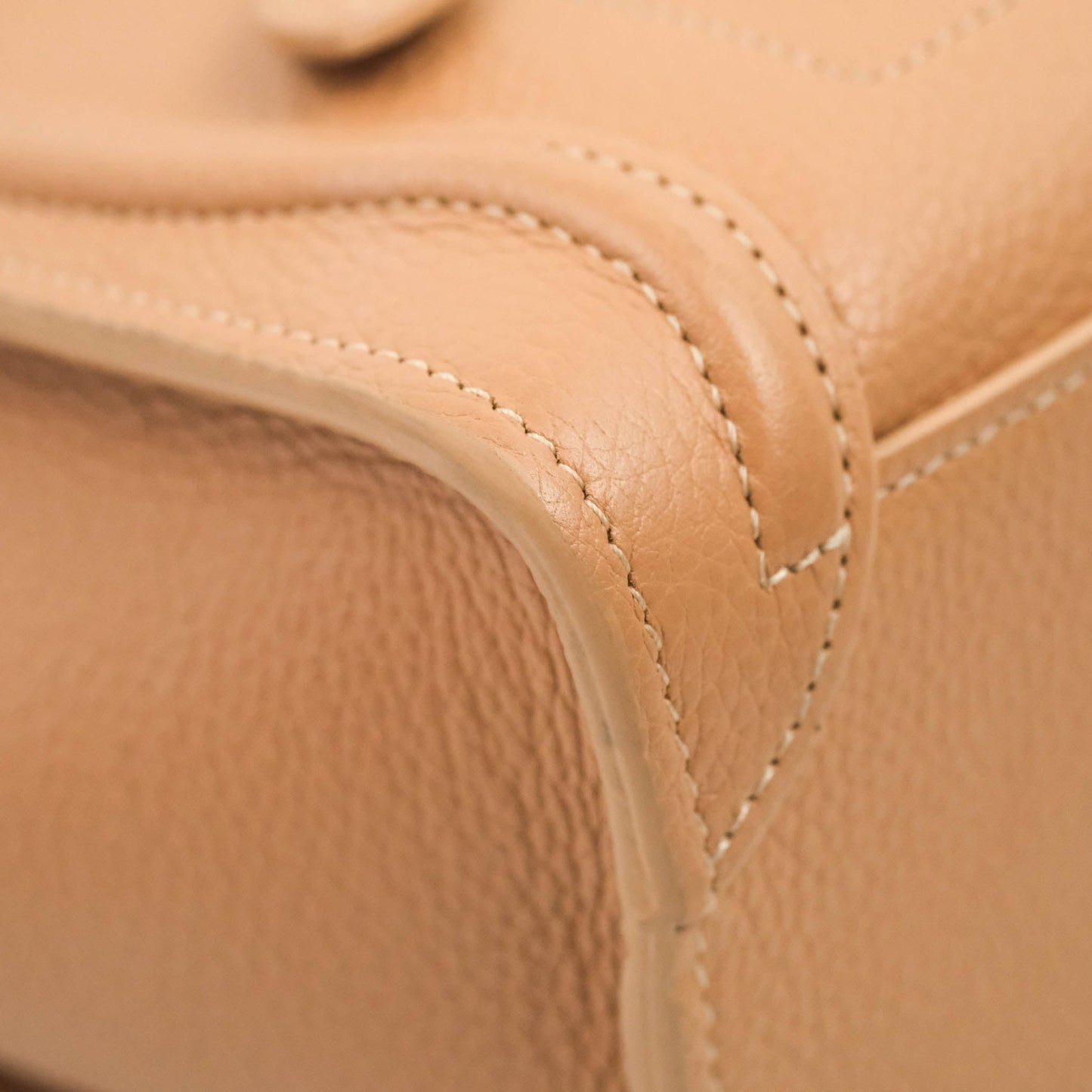 Celine Nano Luggage Drummed Beige Pink Calfskin