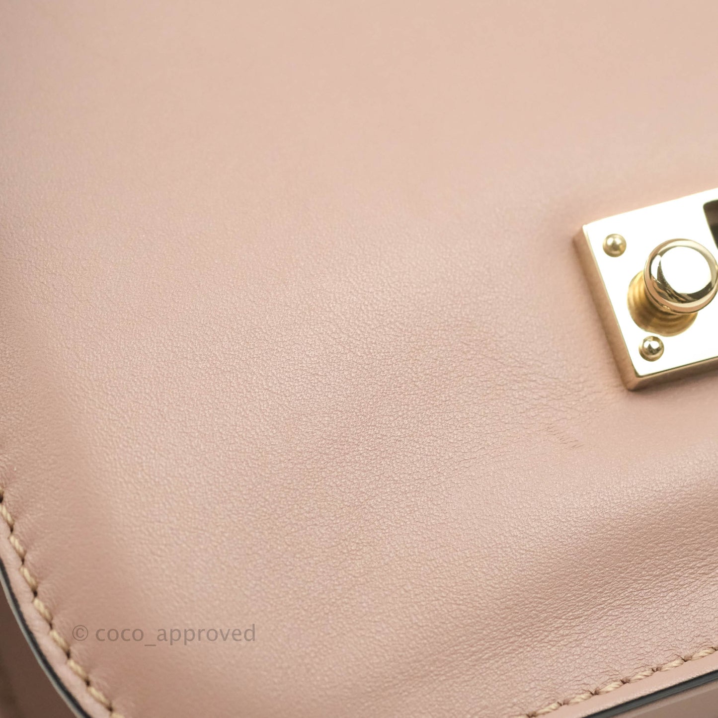 Valentino Small Vitello Glam Lock Rockstud Flap Poudre