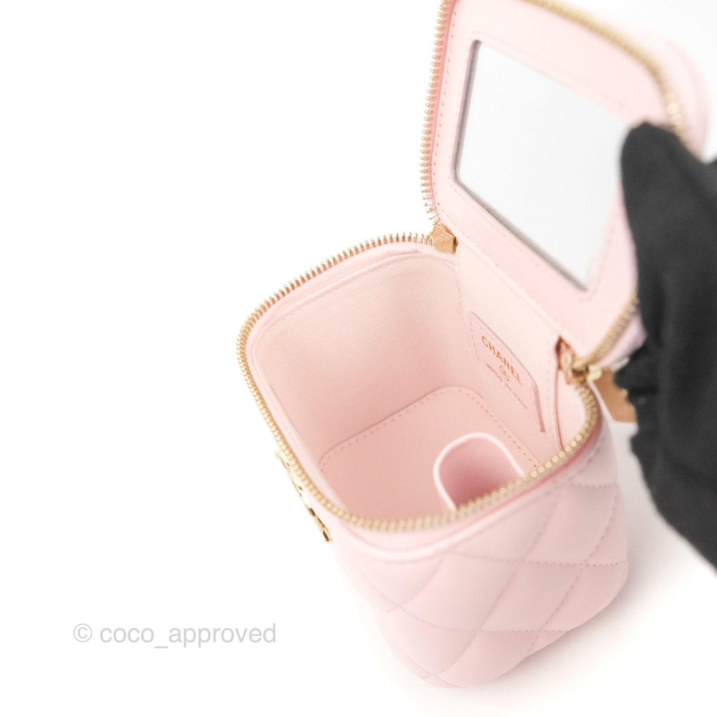 Chanel Mini Vanity With Coco Chain Light Pink Lambskin Gold Hardware