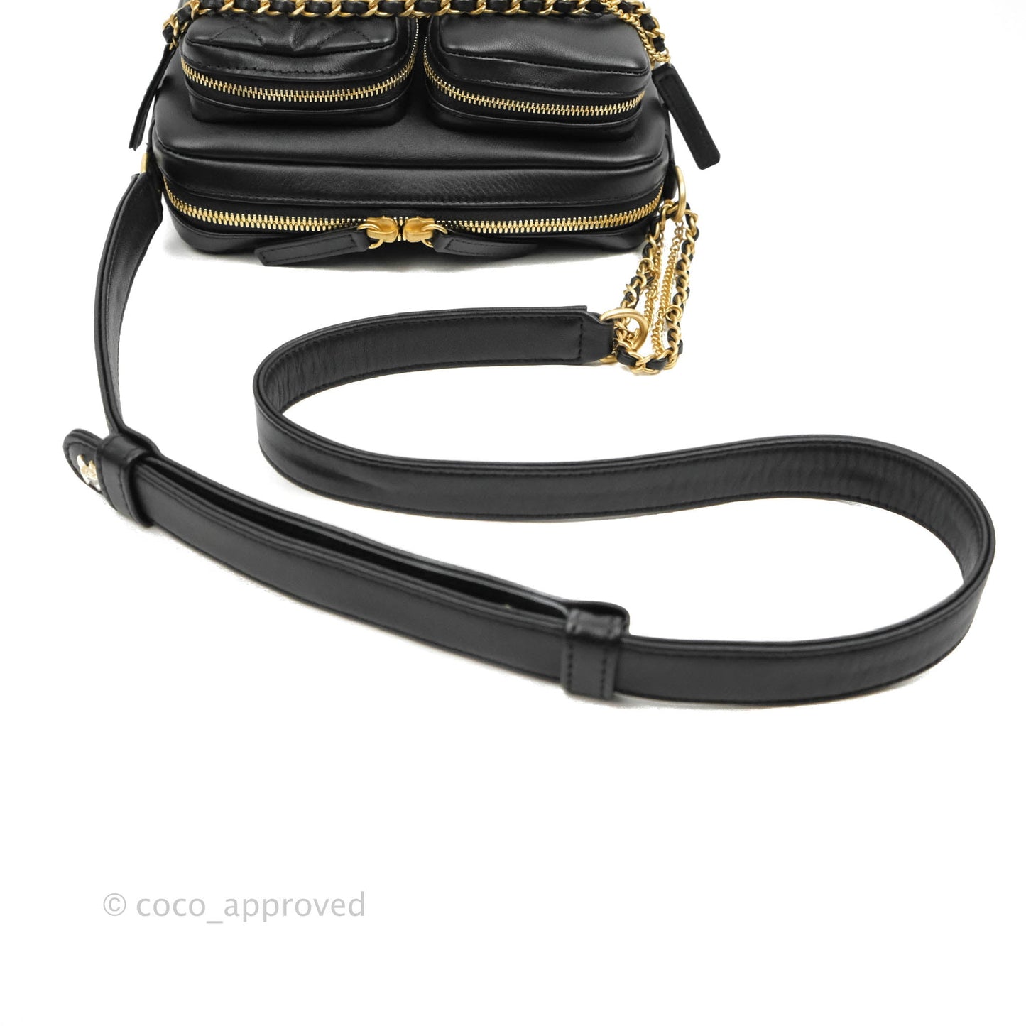Chanel Quilted Small Camera Case Black Calfskin