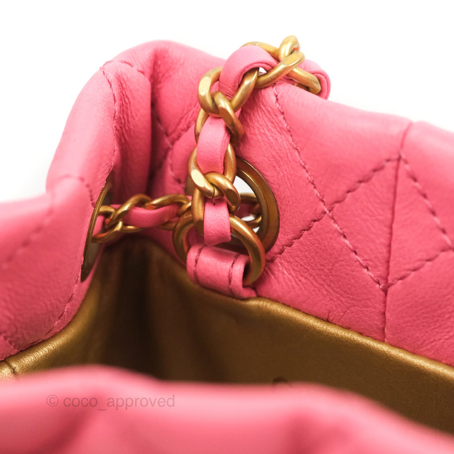 Chanel Quilted Crystal Pearl Crush Drawstring Bucket Bag Pink Lambskin Gold Hardware
