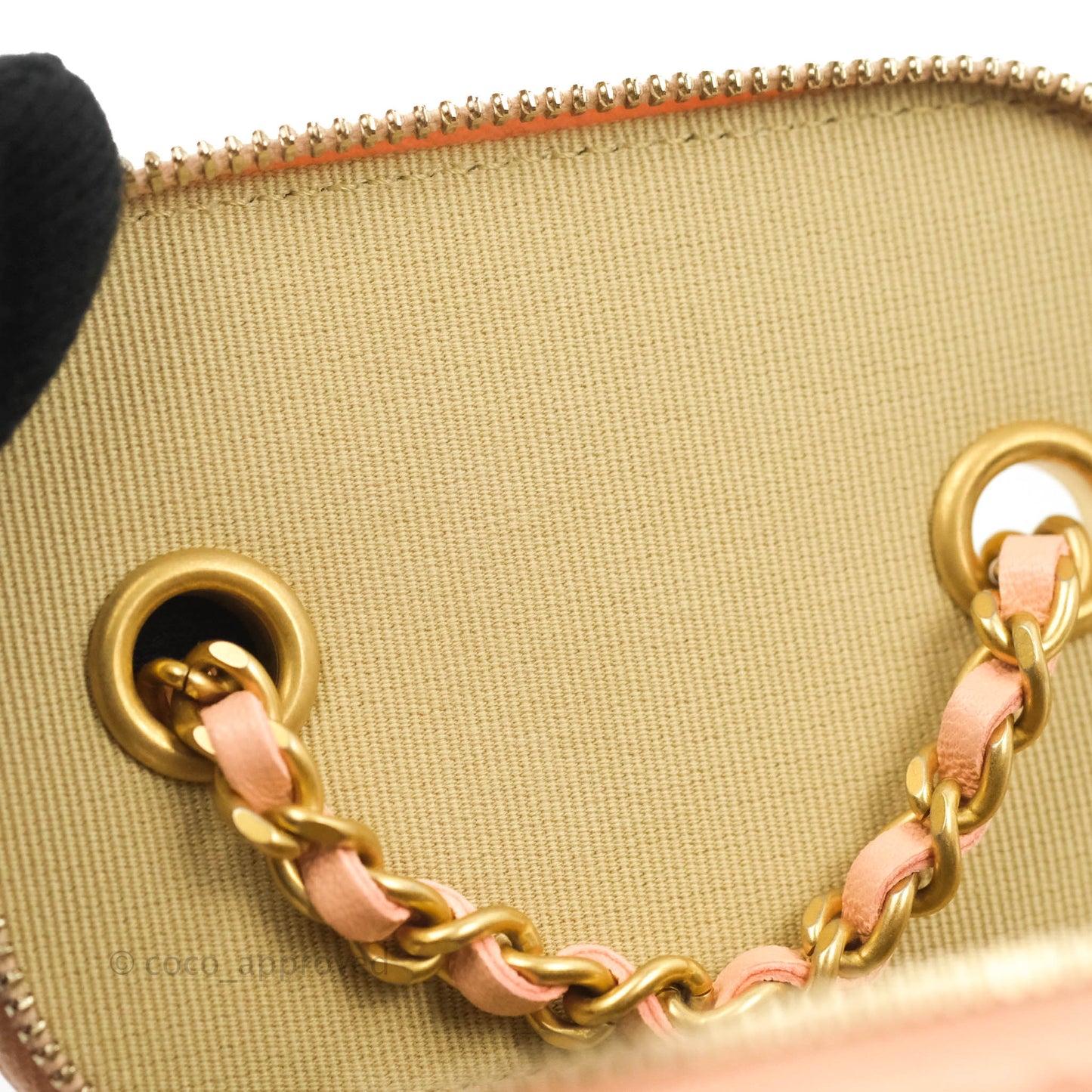 Chanel Classic Mini Pearl Crush Vanity With Chain Pink Lambskin Aged Gold Hardware