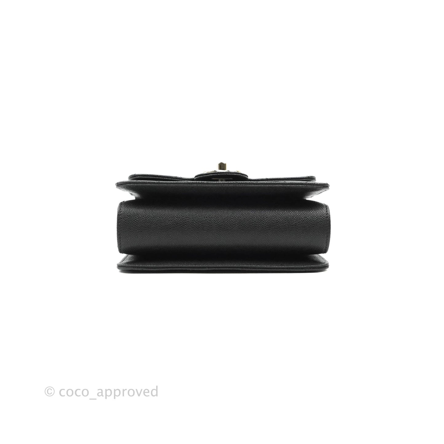 Chanel Quilted Small Like The Wallet Flap Black Caviar Light Gold Hardware 22C