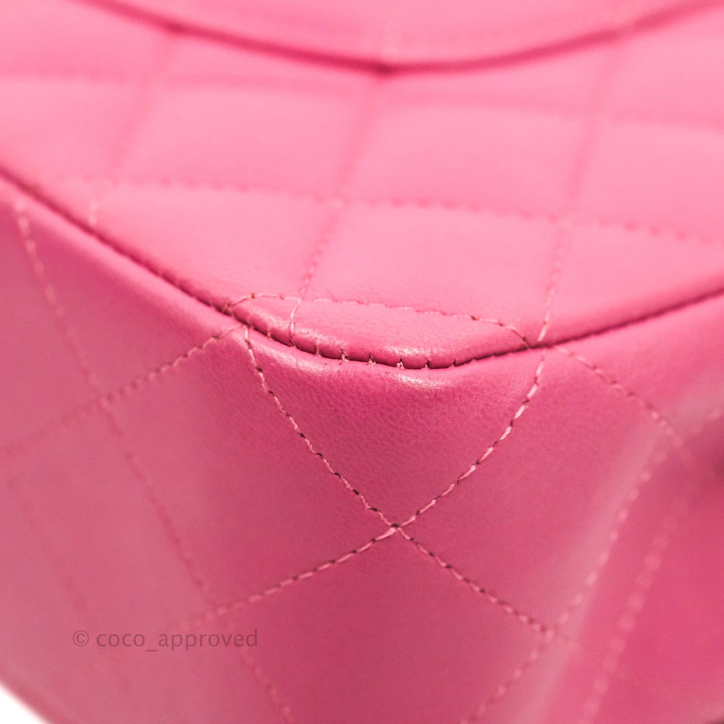 Chanel Classic M/L Medium Double Flap Pink Lambskin Matte Gold Hardware
