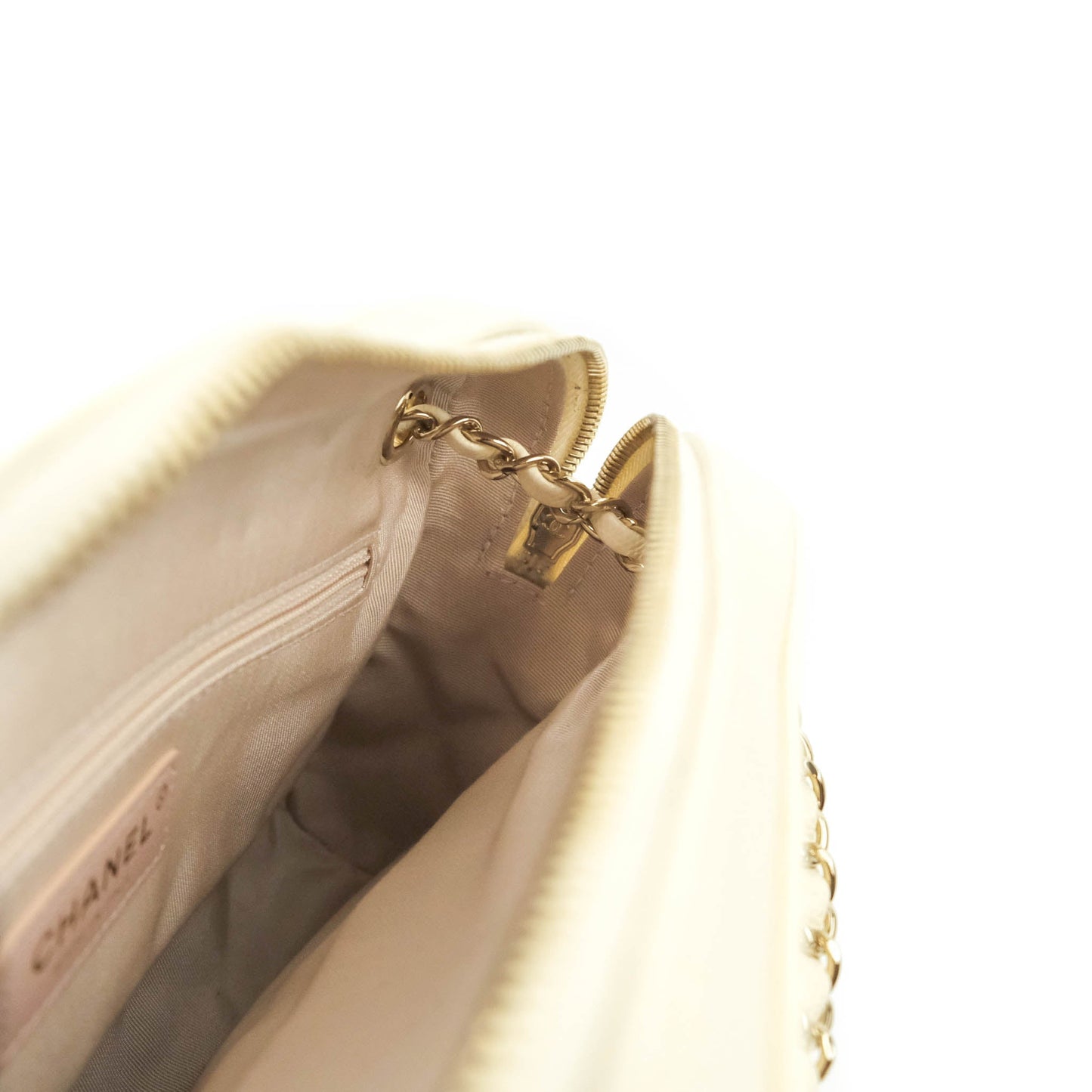 Chanel Camera Bag With Detachable Pouch Ivory Caviar Gold Hardware