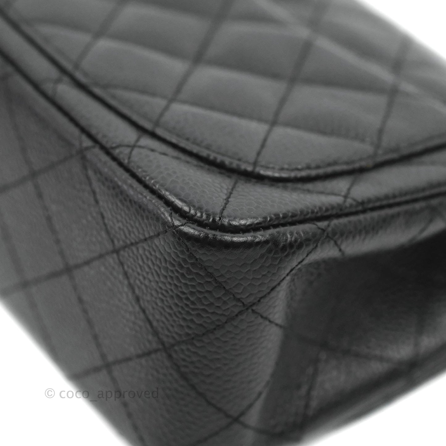 Chanel Quilted Mini Square Flap Bag Black Caviar 24K Gold Hardware