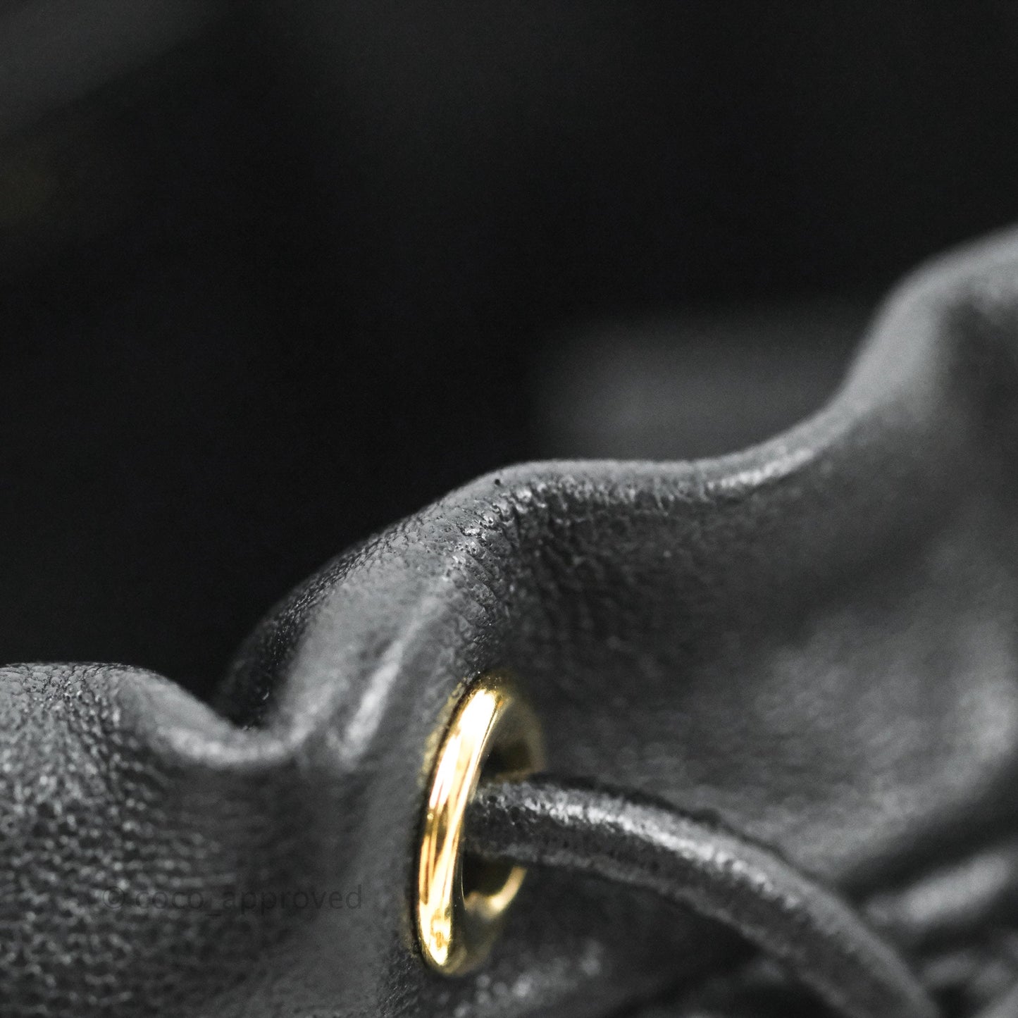 Chanel Mini Bucket Bag with Fluffy Chain Black Lambskin Gold Hardware