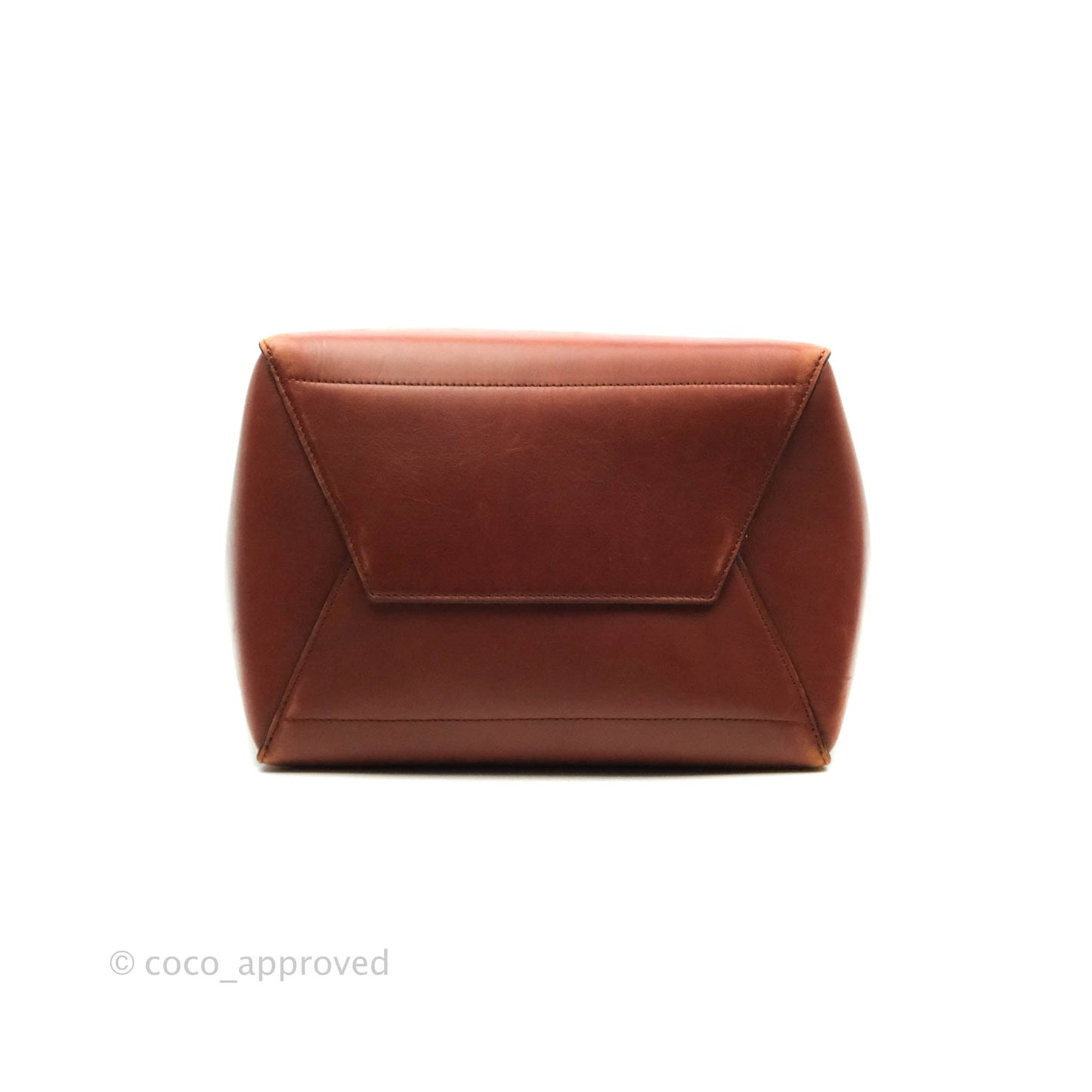 Celine Sangle Bucket Bag Calfskin Brick Red Gold Hardware