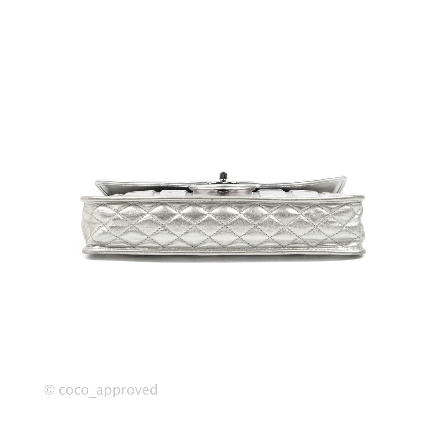 Chanel Vinyl Ice Cube Flap Bag Metallic Silver Silver Hardware