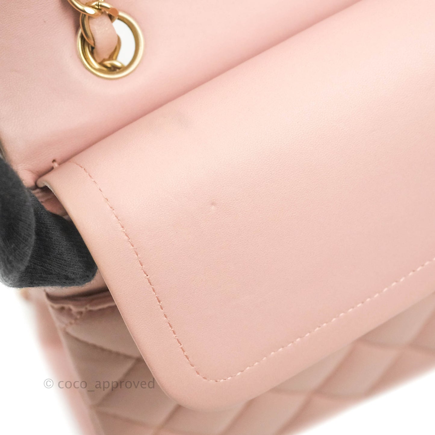 Chanel Classic M/L Medium Flap Quilted Light Pink Lambskin Matte Gold Hardware