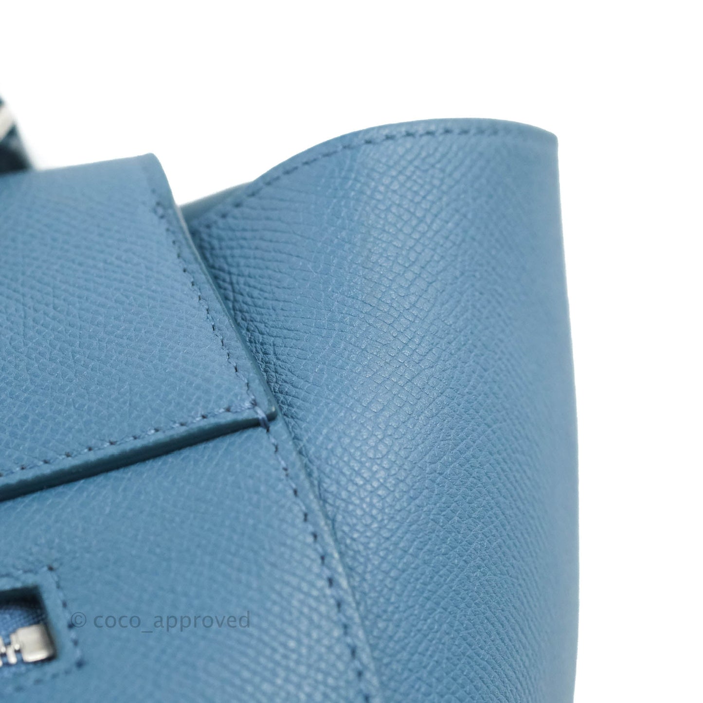 Celine Mini Belt Bag Blue Grained Calfskin Silver Hardware