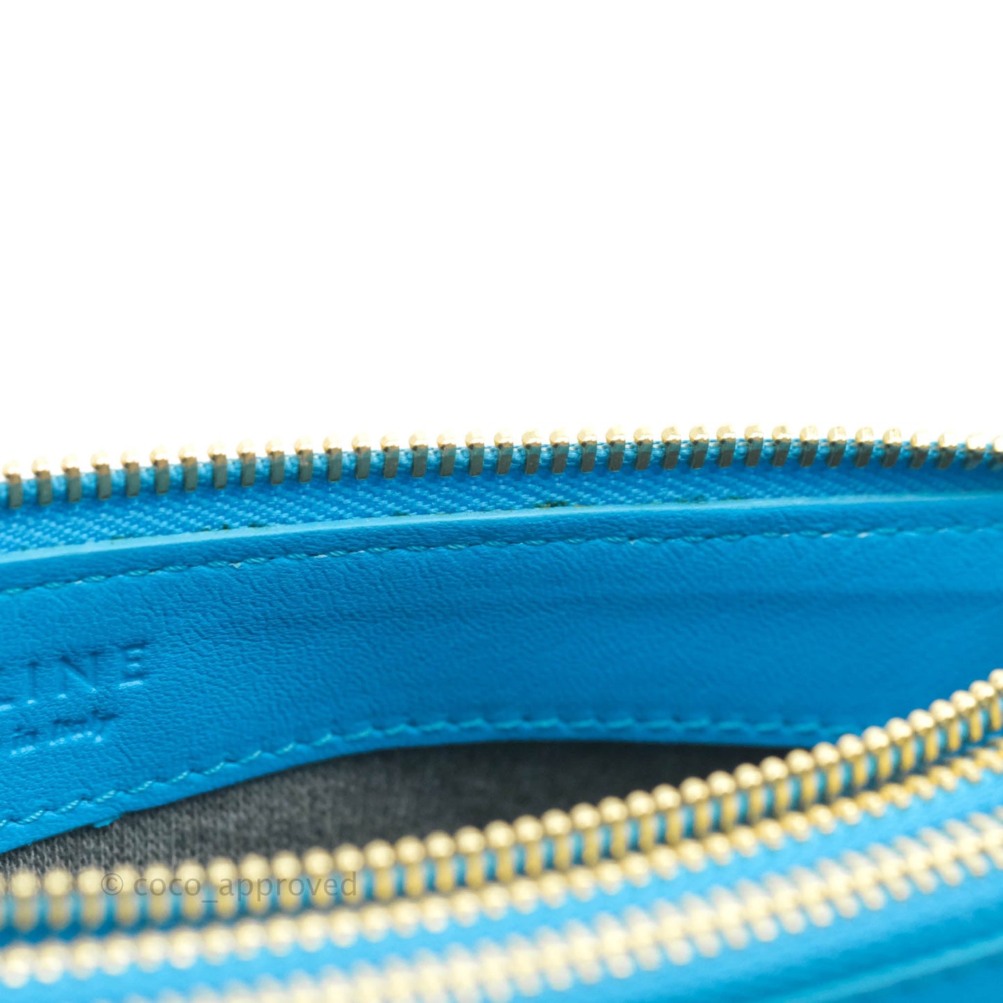 Celine Large Trio Crossbody Bag Sky Blue Lambskin Gold Hardware