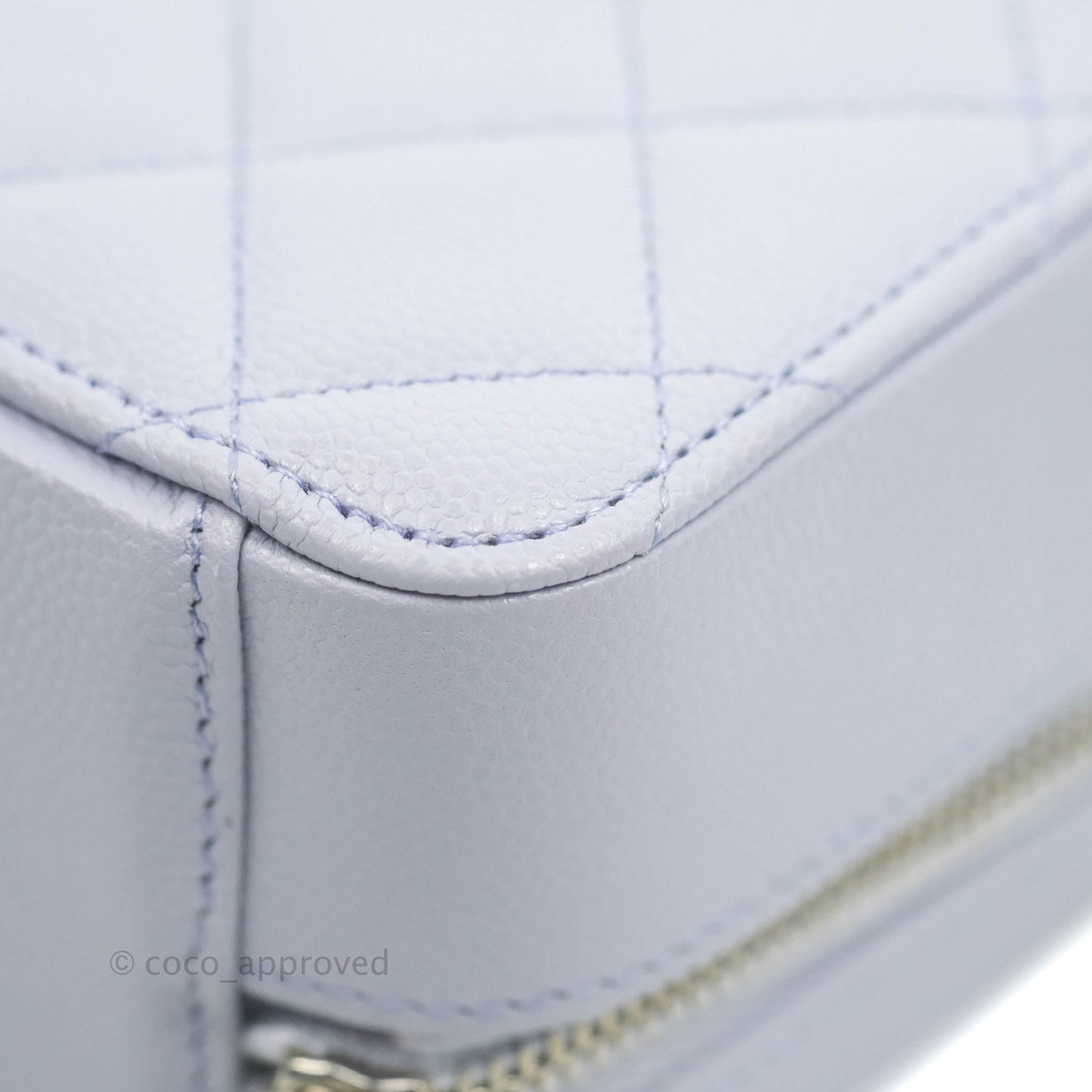 Chanel Quilted Camera Bag Lilac Caviar Silver Hardware