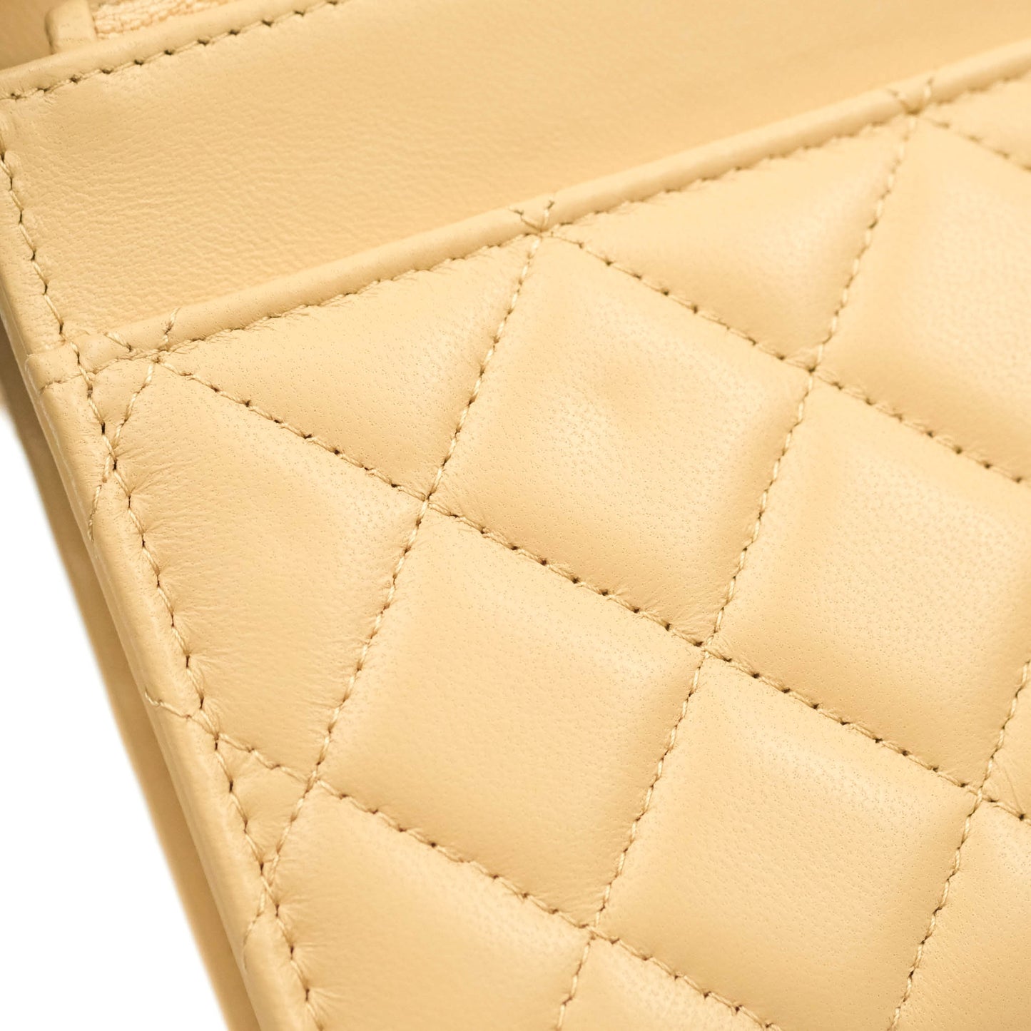 Chanel Quilted Pearl Crush Wallet on Chain WOC Beige Lambskin Aged Gold Hardware
