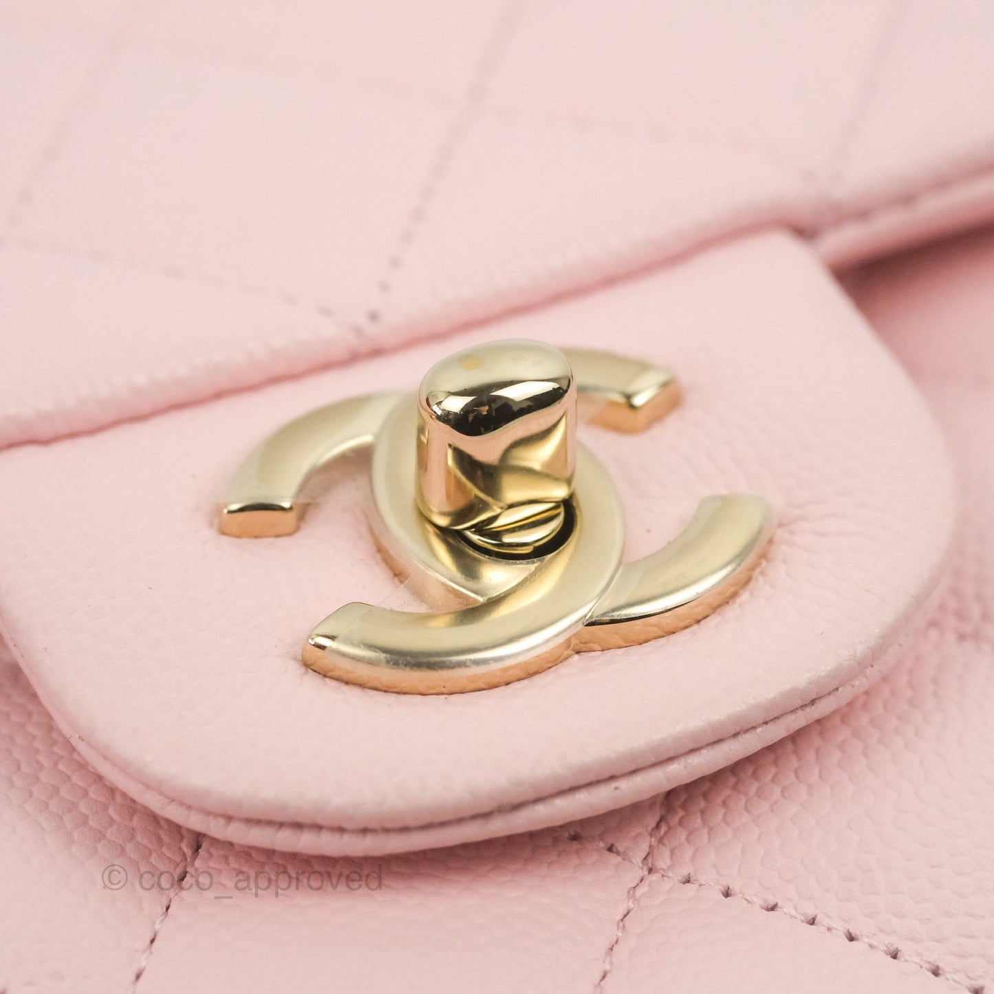Chanel Small S/M Classic Quilted Flap Pink Caviar Gold Hardware 22S