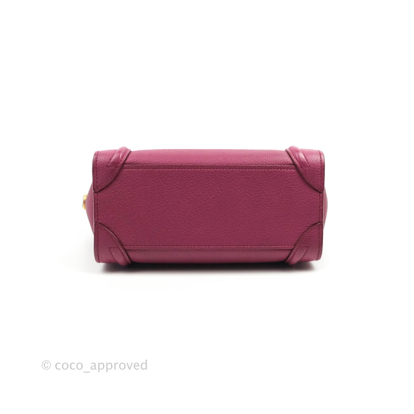 Celine Nano Luggage Plum Drummed Calfskin