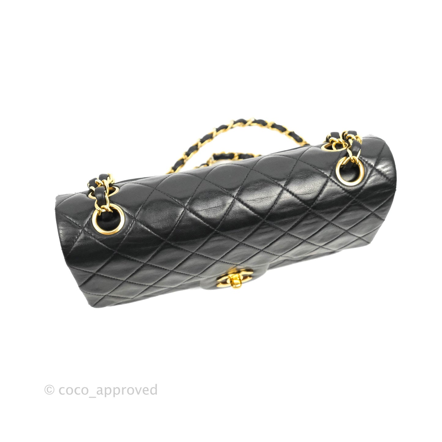 Chanel Classic Vintage Small S/M Flap Black Lambskin 24K Gold Hardware