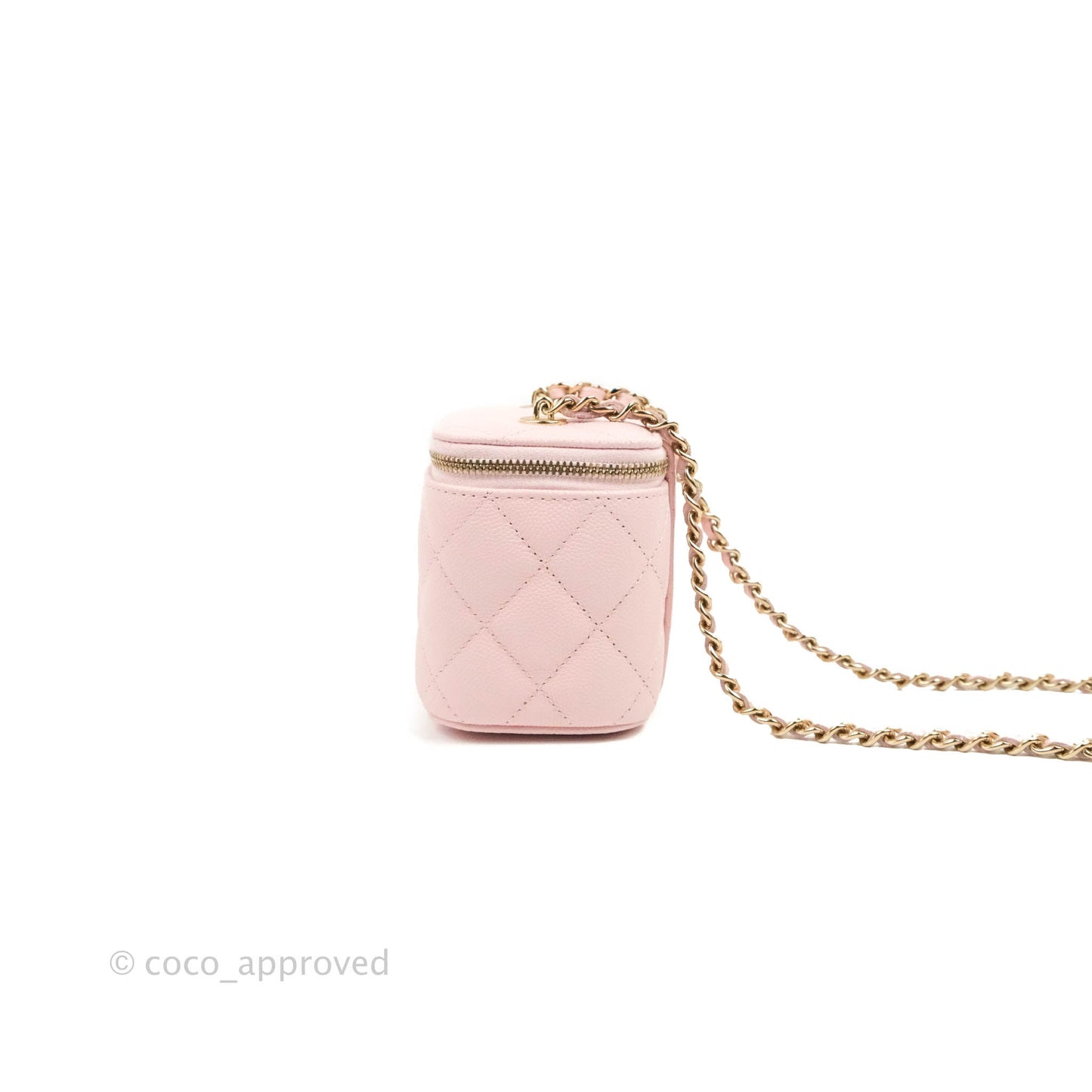 Chanel Mini Vanity With Chain Pink Caviar Gold Hardware