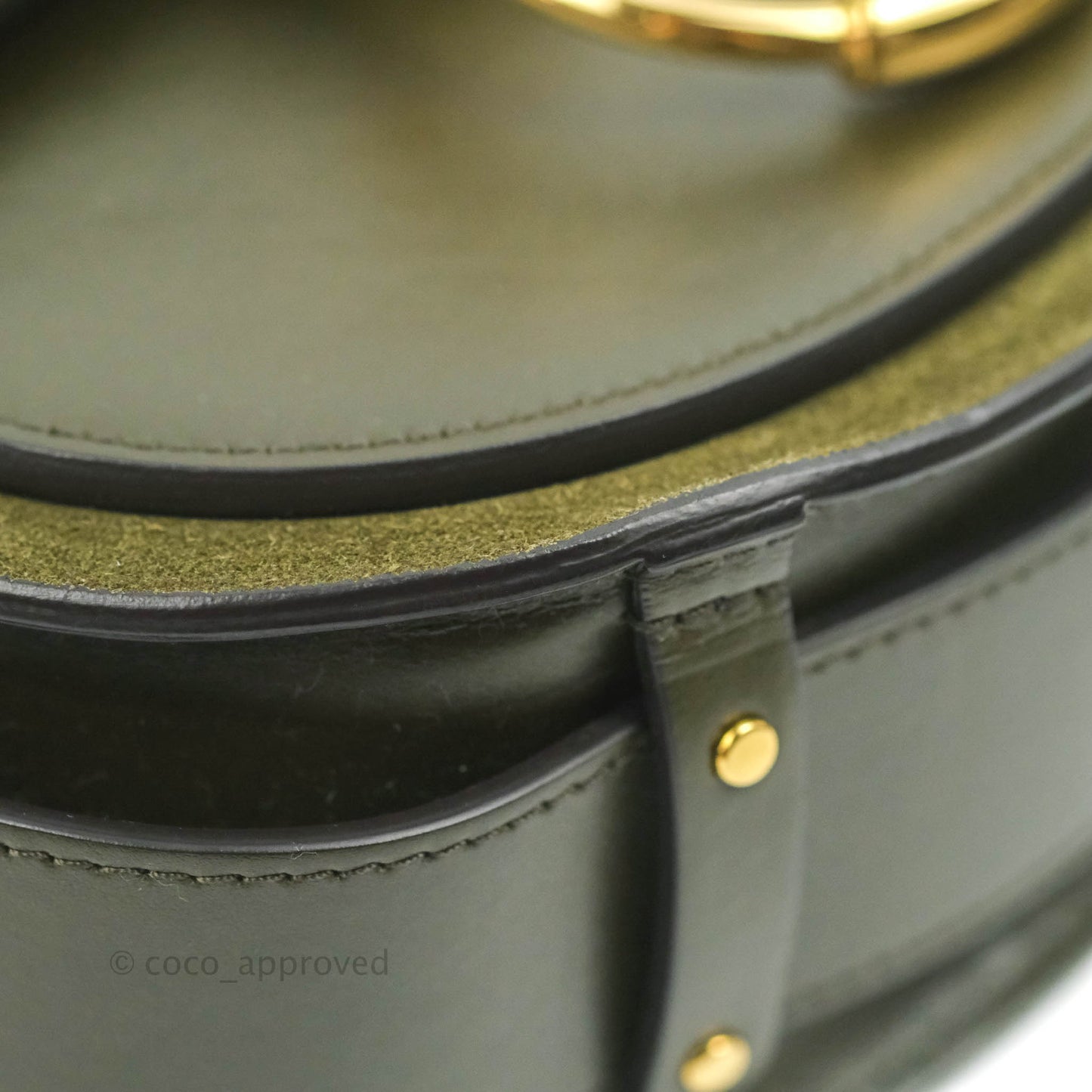 Chloé Small Tess Bag Dark Green Calfskin Suede