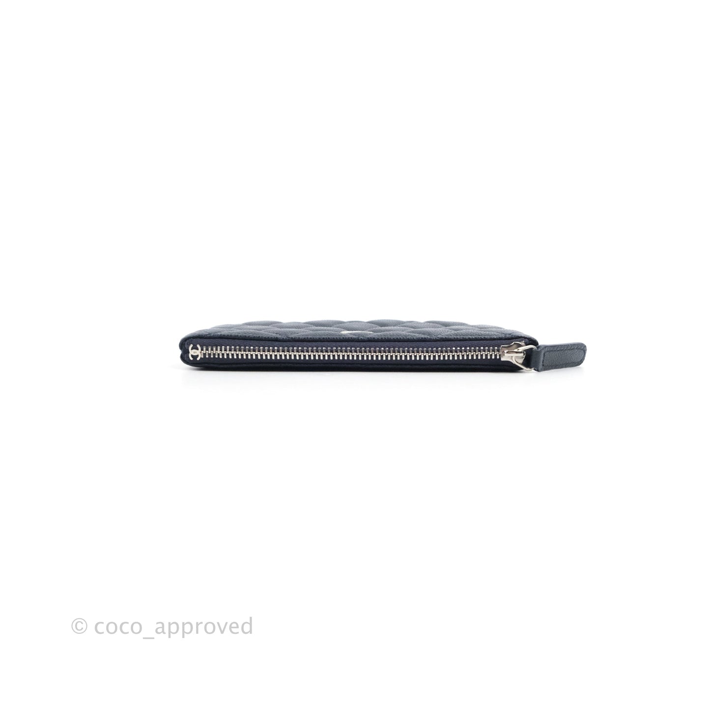 Chanel Quilted Mini O Case Navy Caviar Silver Hardware