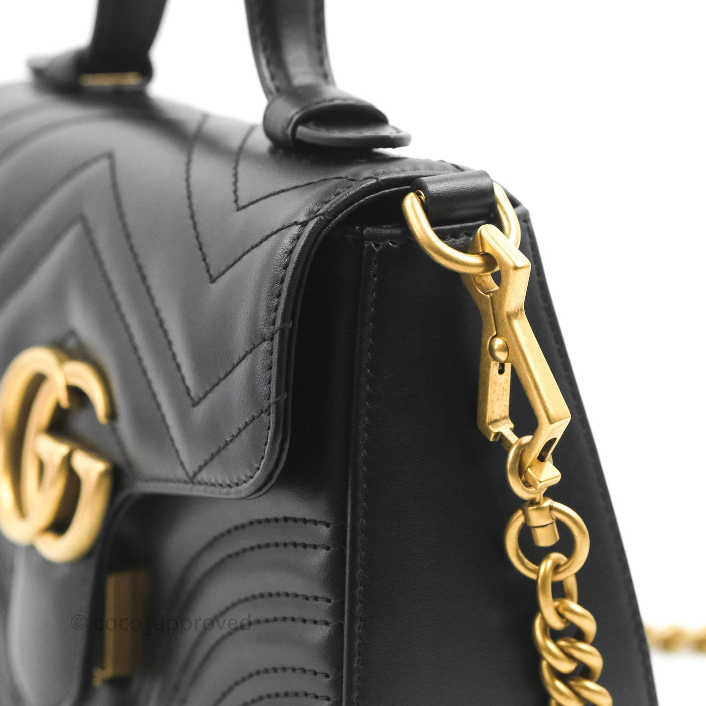 Gucci Mini GG Marmont Top Handle Bag Black