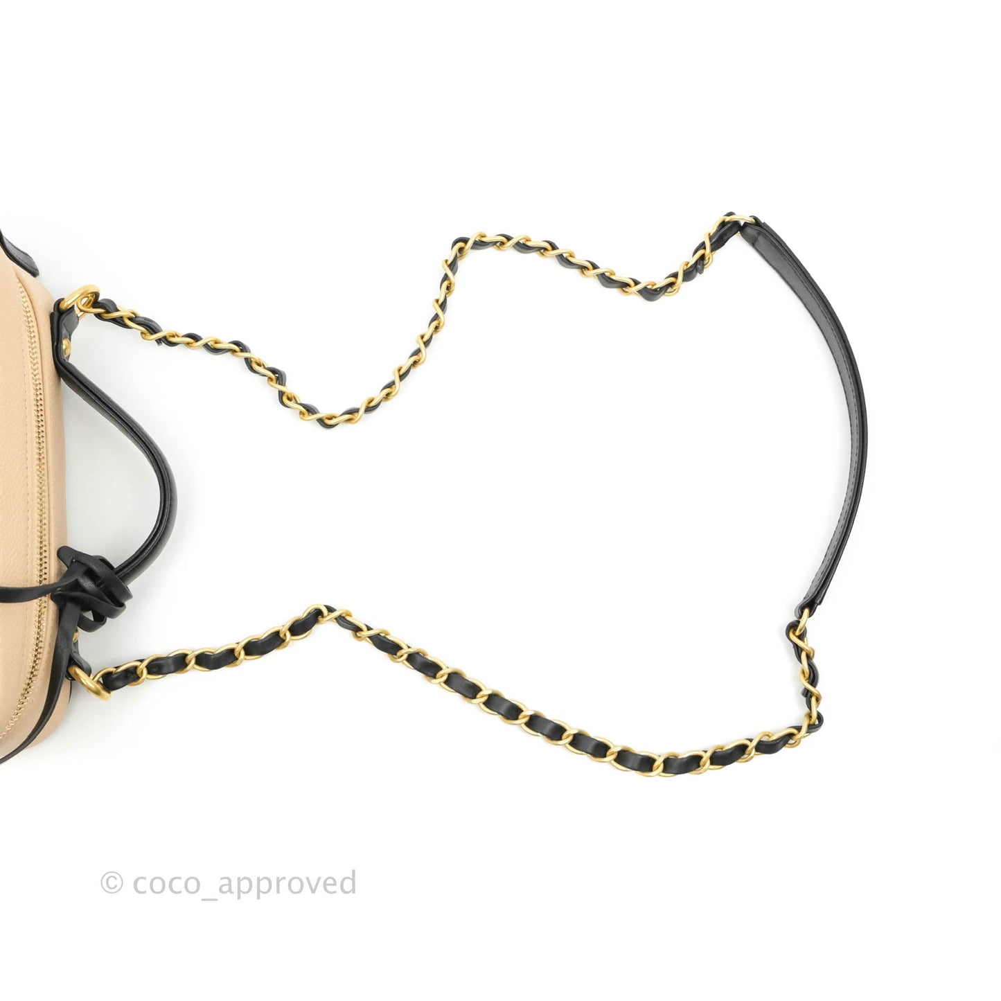 Chanel Quilted Medium CC Filigree Vanity Case Beige Caviar Gold Hardware