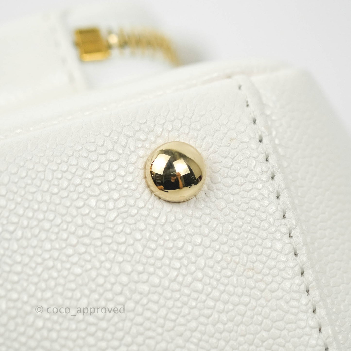 Chanel Quilted Small Business Affinity Flap White Caviar Gold Hardware