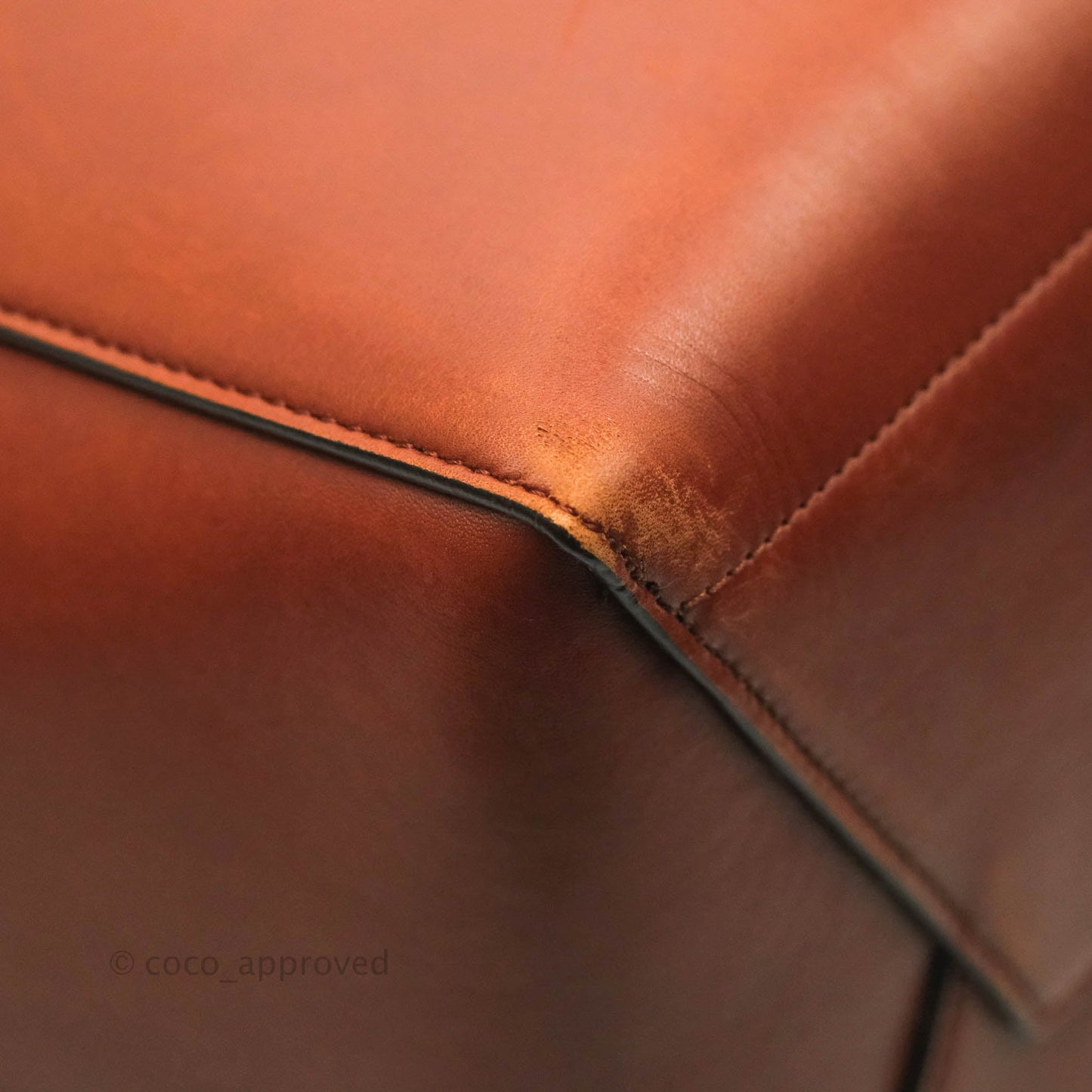 Celine Sangle Bucket Bag Calfskin Brick Red Gold Hardware
