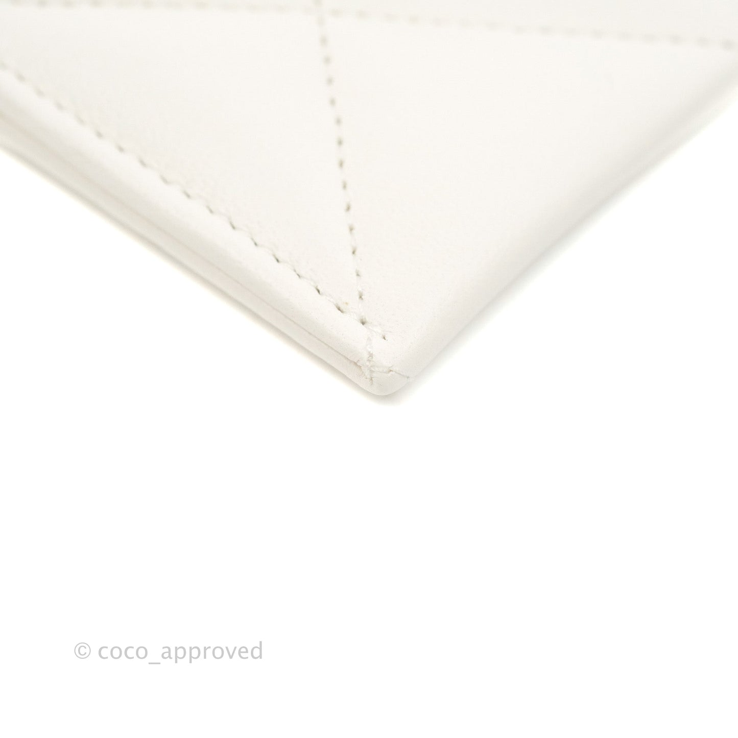 Chanel 19 Quilted Flat Card Holder White Lambskin