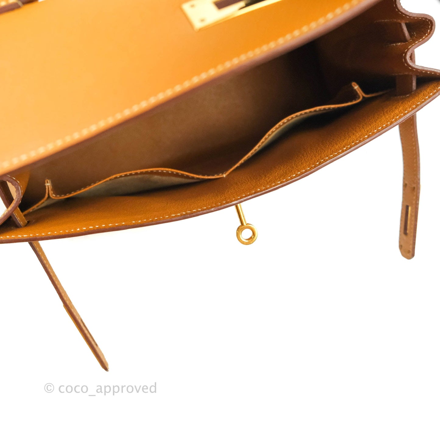 Hermès Vintage Kelly 28 Gold Epsom Gold Hardware