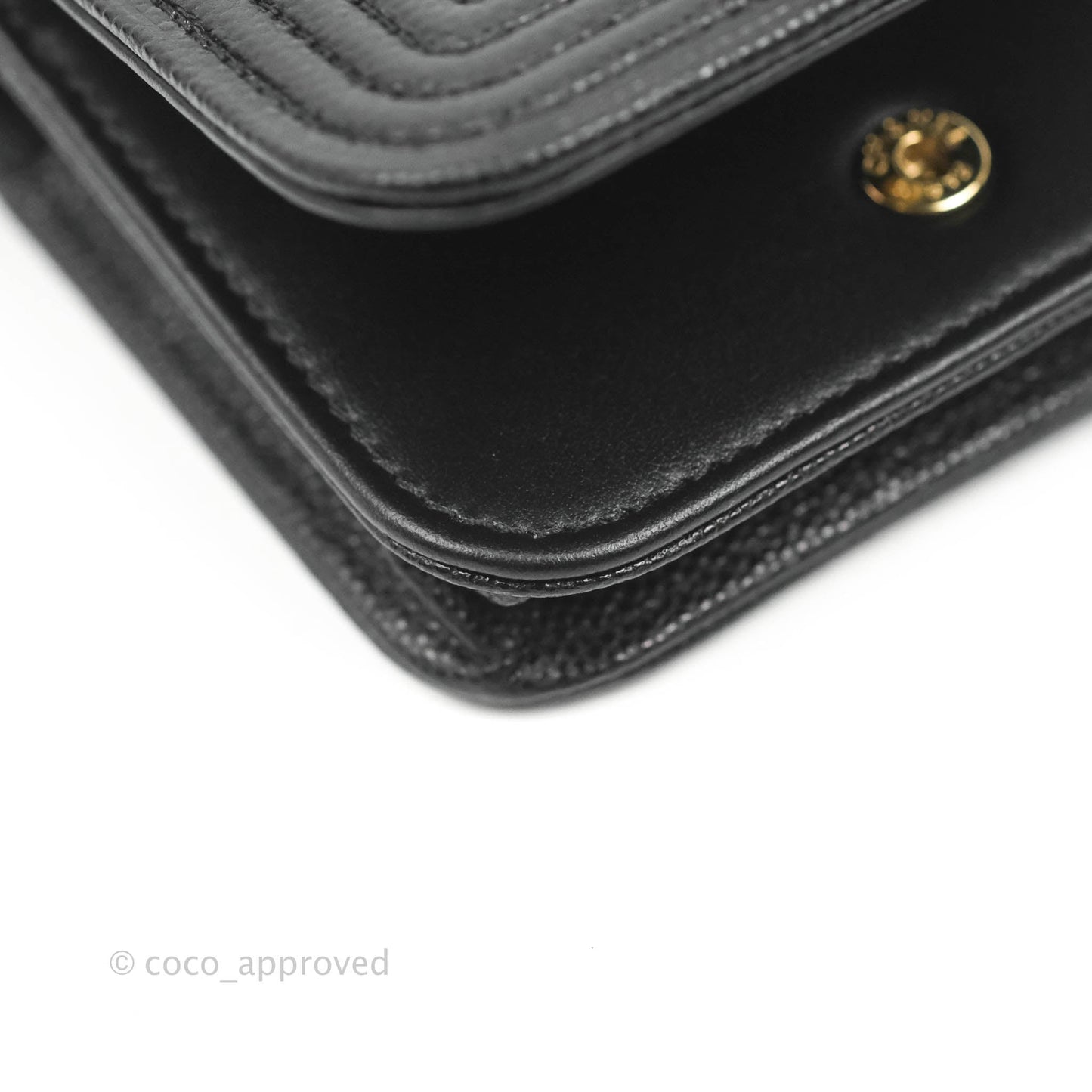 Chanel Chevron Boy Belt Bag Black Caviar Aged Gold Hardware