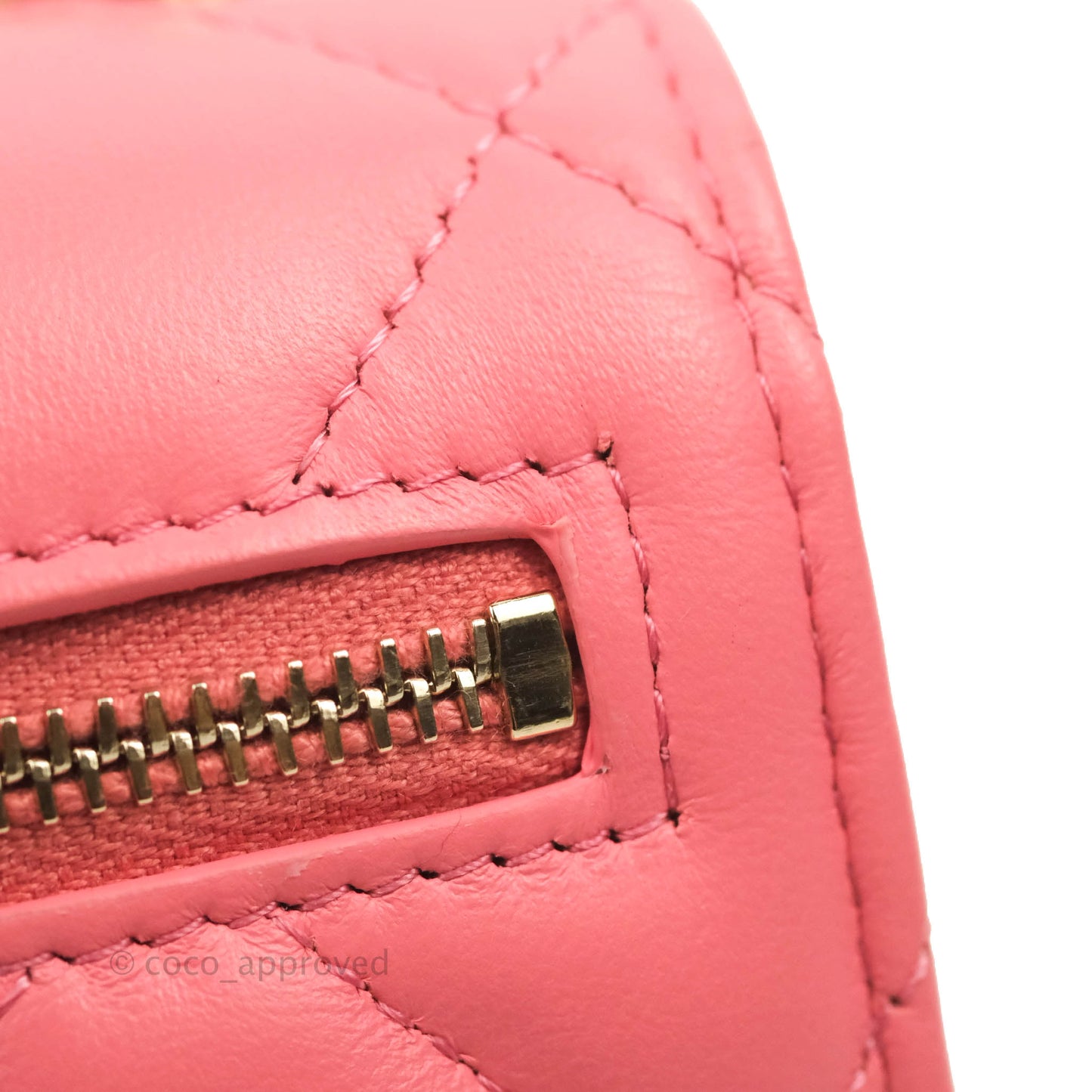 Chanel Clutch with Chain Pink Lambskin Enamel Gold Hardware