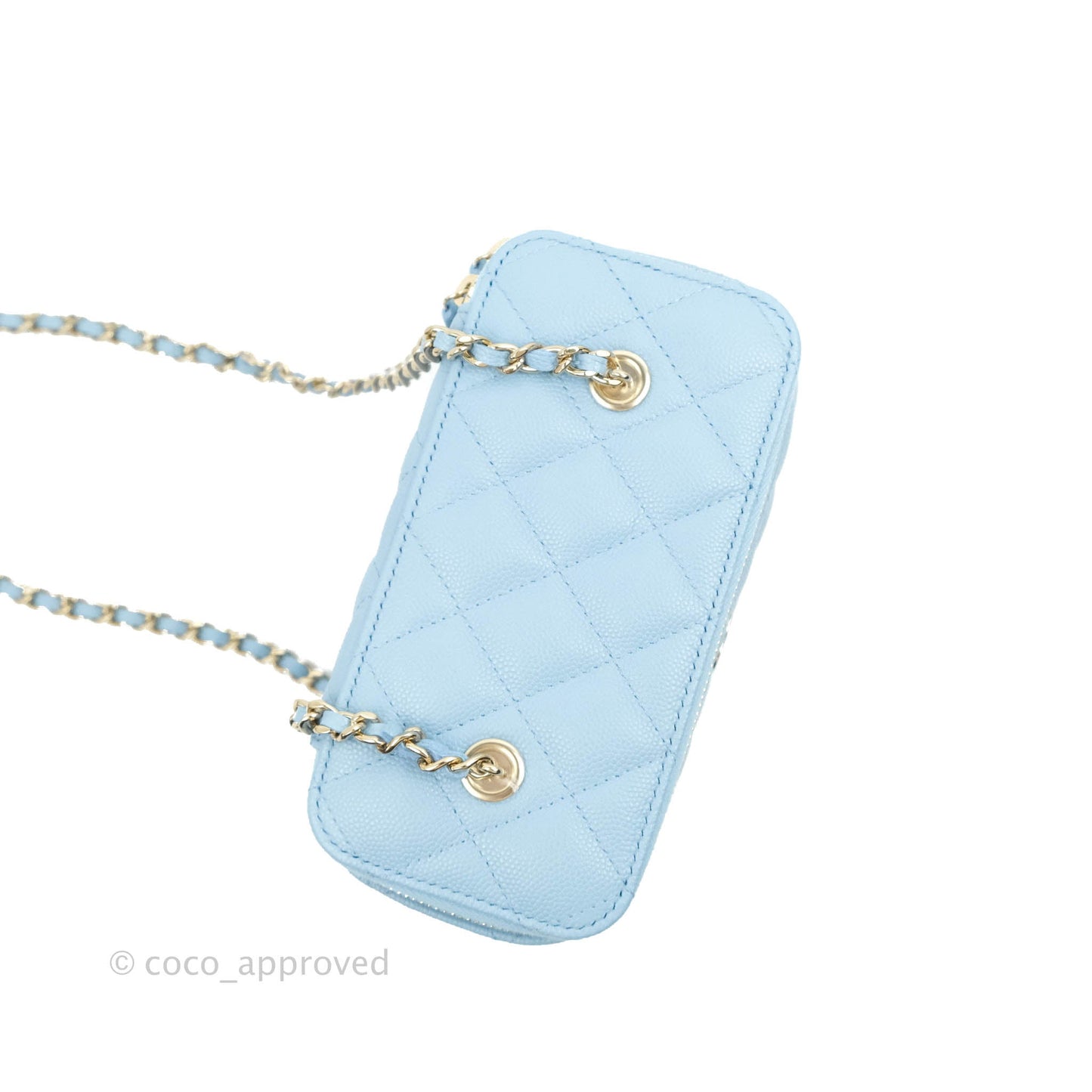 Chanel Vanity with Chain Blue Caviar Gold Hardware 22S