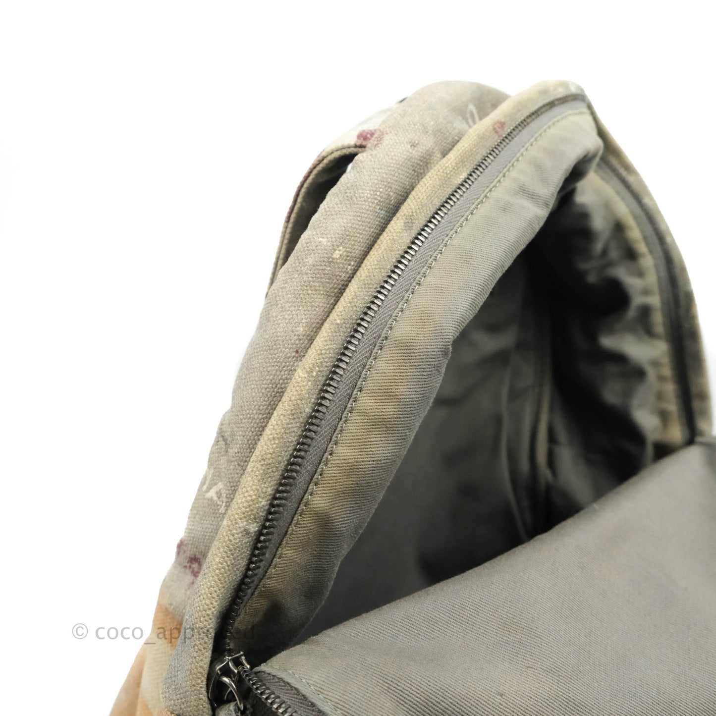 Chanel Medium Graffiti Printed Canvas Backpack Beige