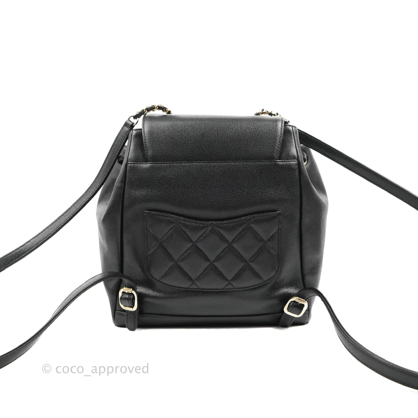 Chanel Quilted Business Affinity Backpack Black Caviar Gold Hardware