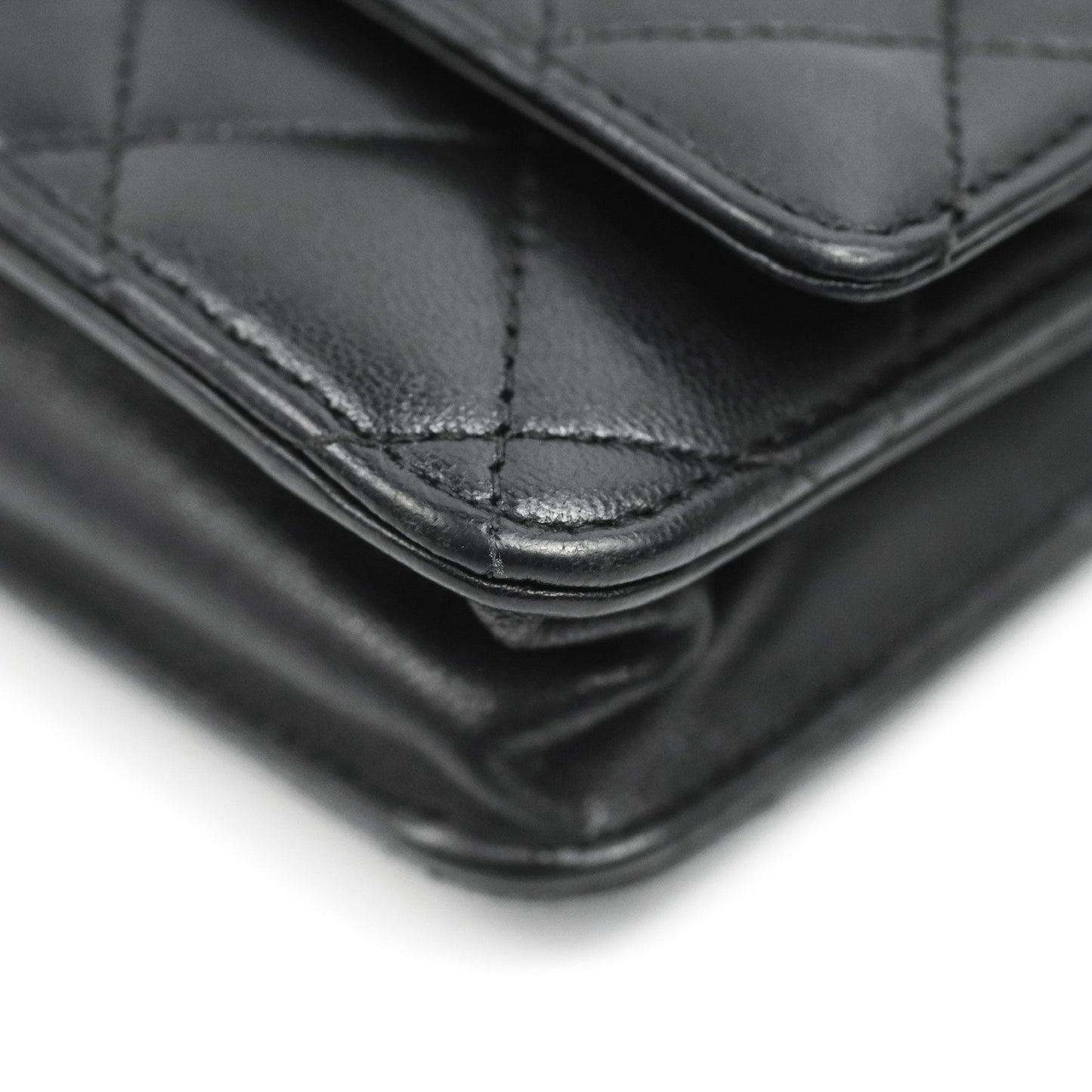 Chanel Quilted Classic WOC Black Lambskin Silver Hardware