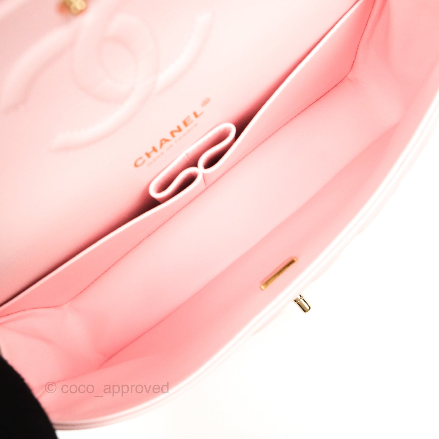 Chanel Classic M/L Medium Flap Quilted Light Pink Caviar Gold Hardware