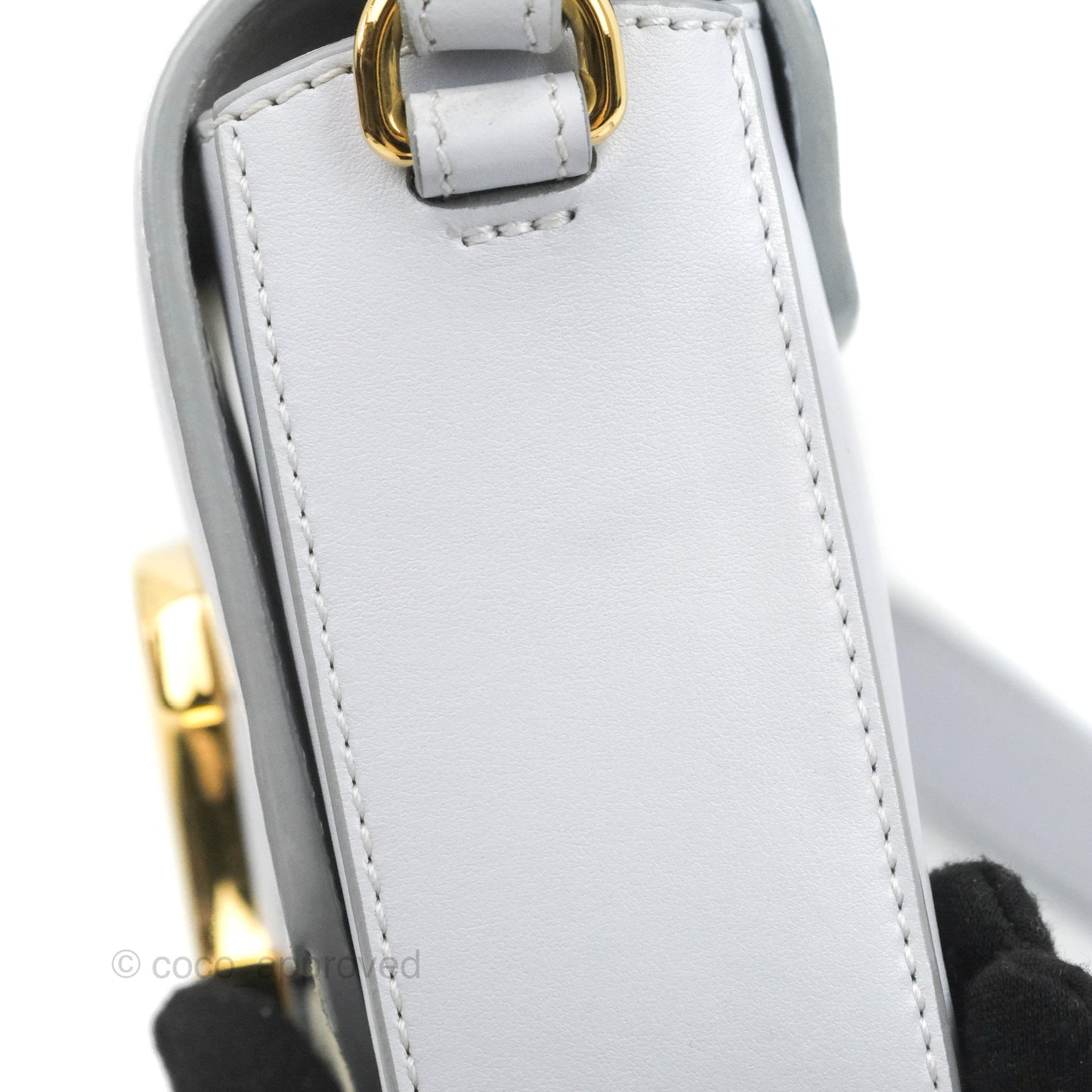 Chloé Mini C Bag Light Cloud Shiny/Suede Calfskin
