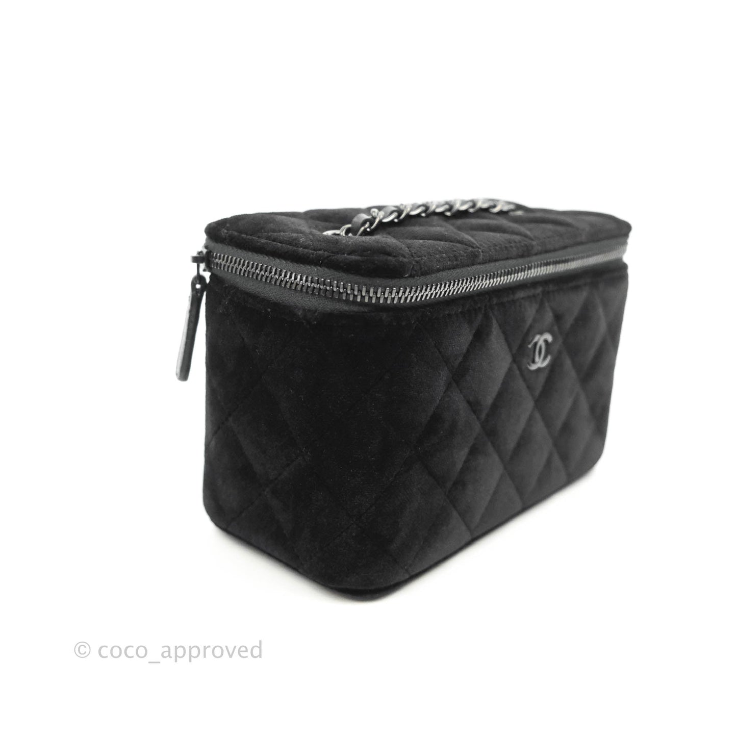 Chanel Vanity with Classic Chain Black Velvet Black Hardware