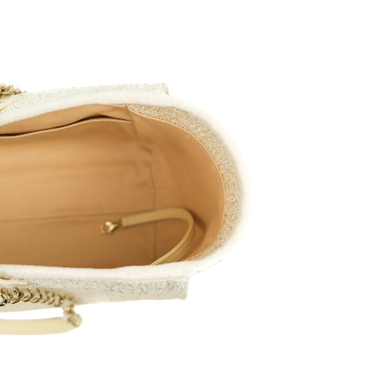 Chanel Large Deauville Iridescent Gold Beige Canvas Gold Hardware
