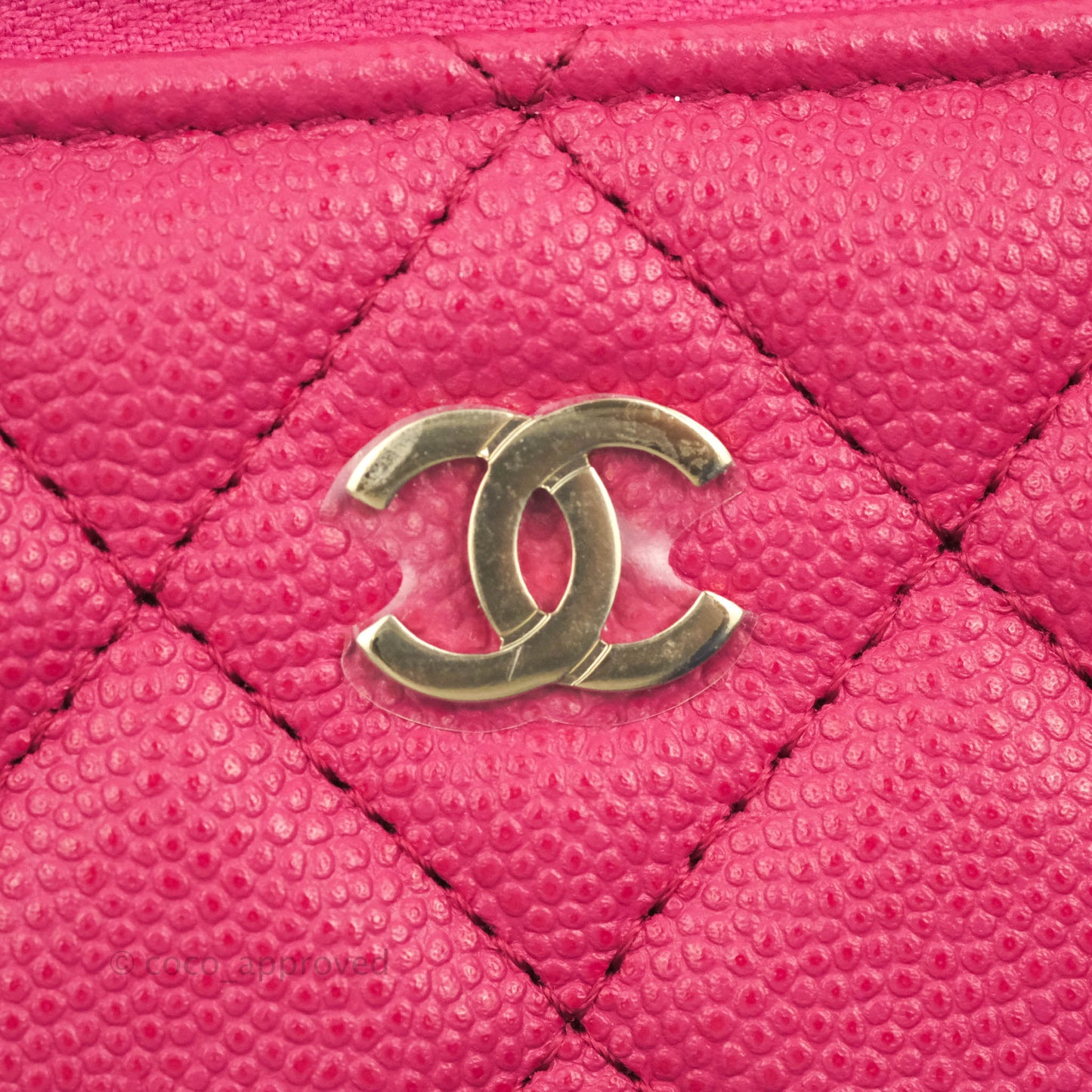 Chanel Vanity with Classic Chain Pink Caviar Gold Hardware