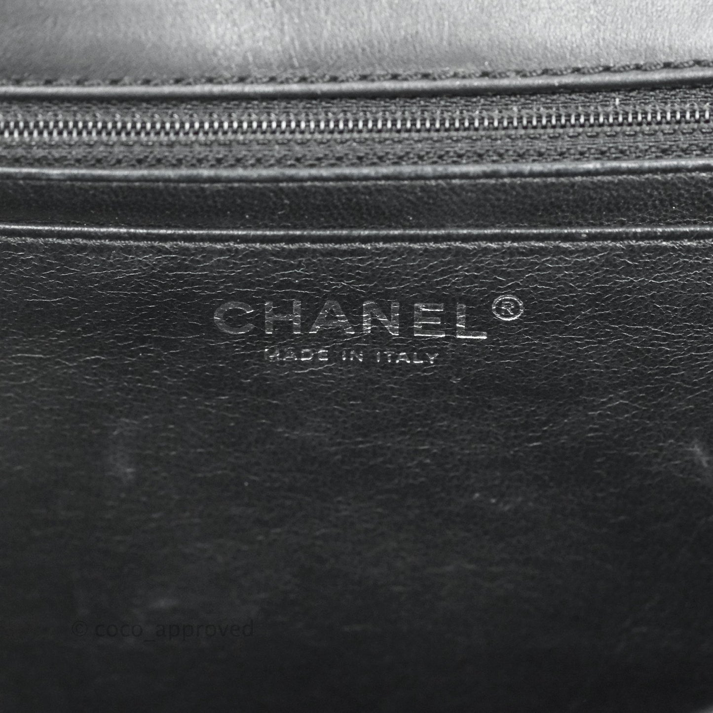Chanel Single Flap Maxi Chevron Black Patent Silver Hardware